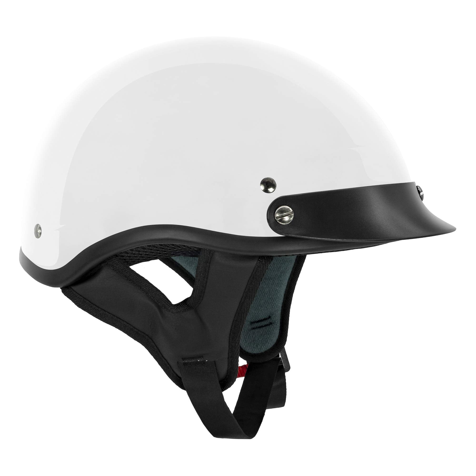 Vcan Cruiser Gloss White Motorcycle Half Helmet (Small)