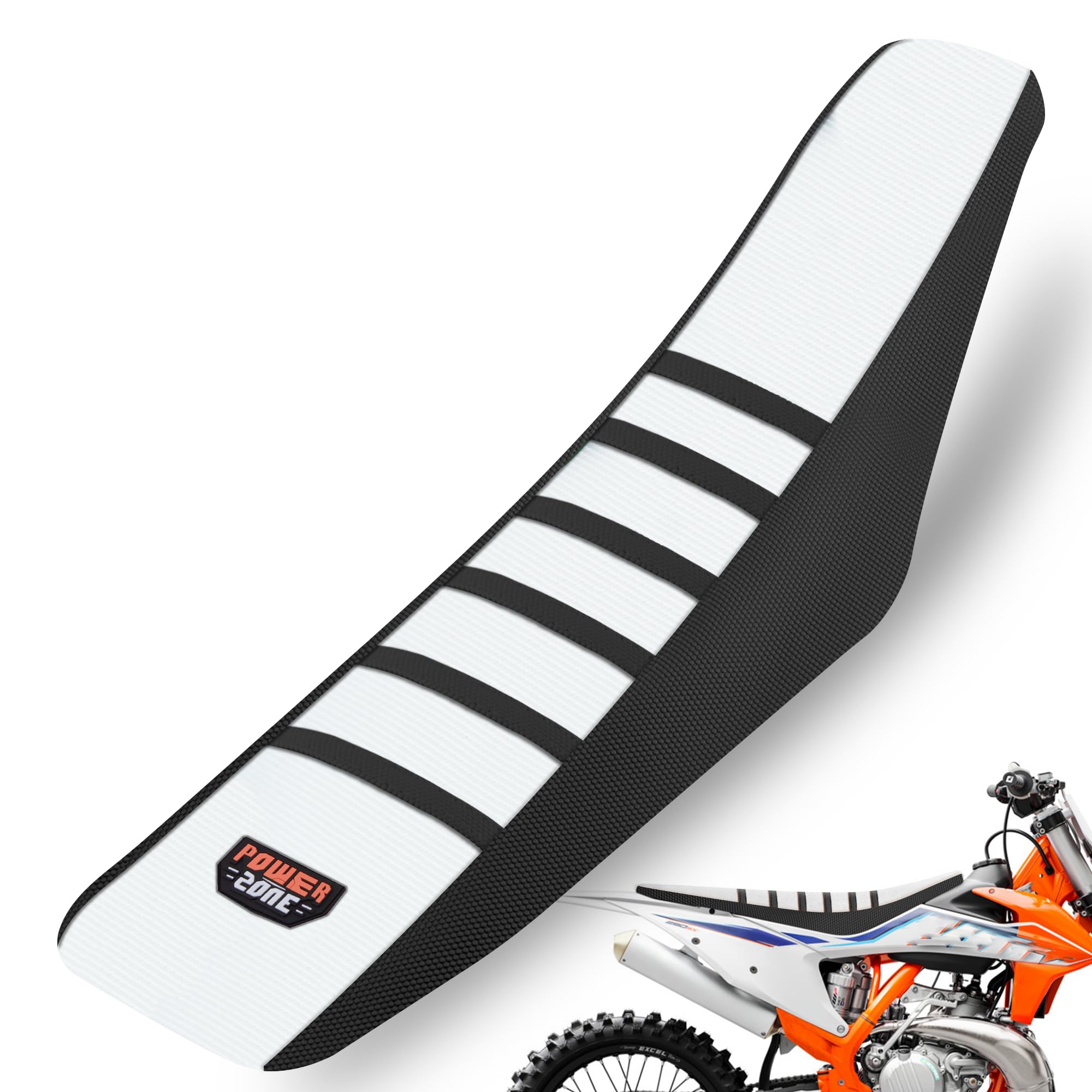 Fewfuss Gripper Rubber Dirt Bike Seat Cover - Universal Soft Seat Cover For Most Dirt Bike Motorcycle White