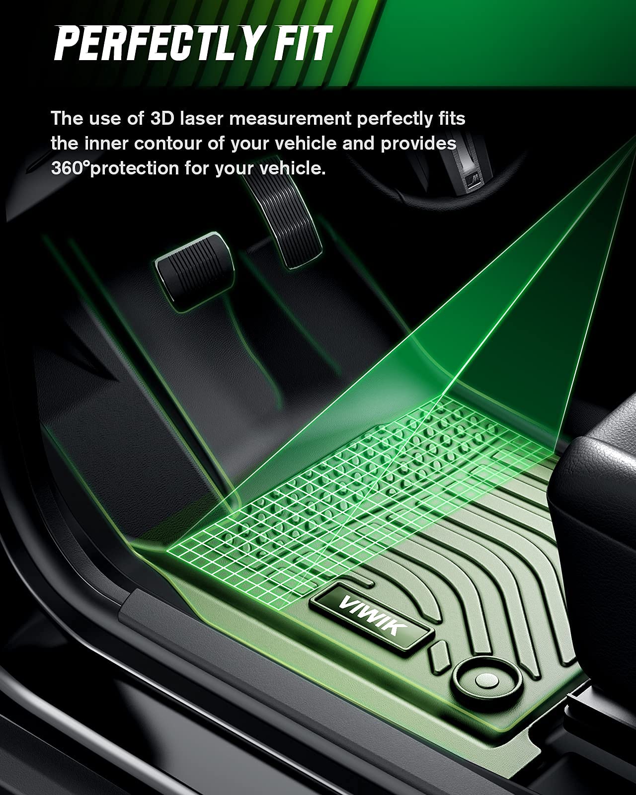 VIWIK Floor Mats for Kia NIRO 2023 2024 2025, TPE Rubber All Weather Car Mats 1st & 2nd Row, Automotive Floor Liners for NIRO 20