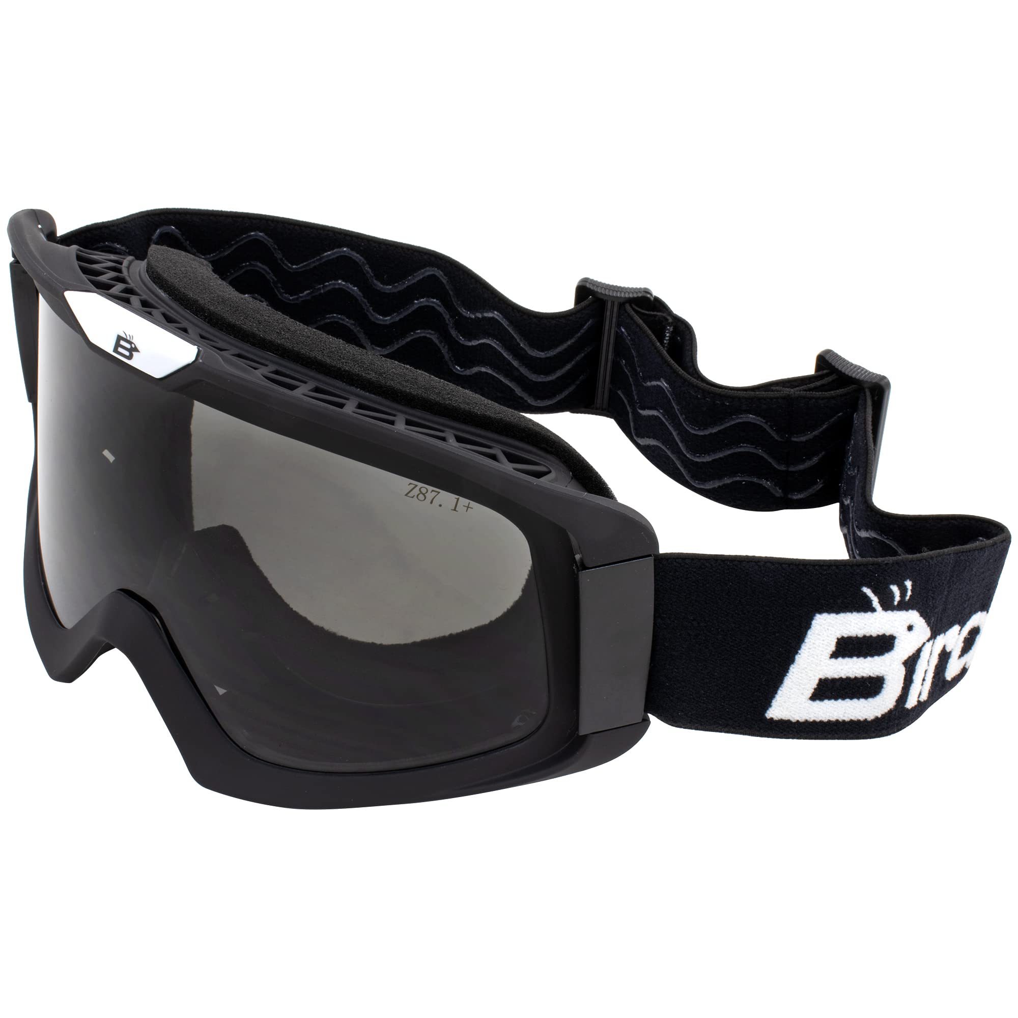 Birdz Eyewear Pelican Fitover Padded Atv Motorcycle Riding Over The Glasses (Otg) Goggles Black (Black-Smoke)