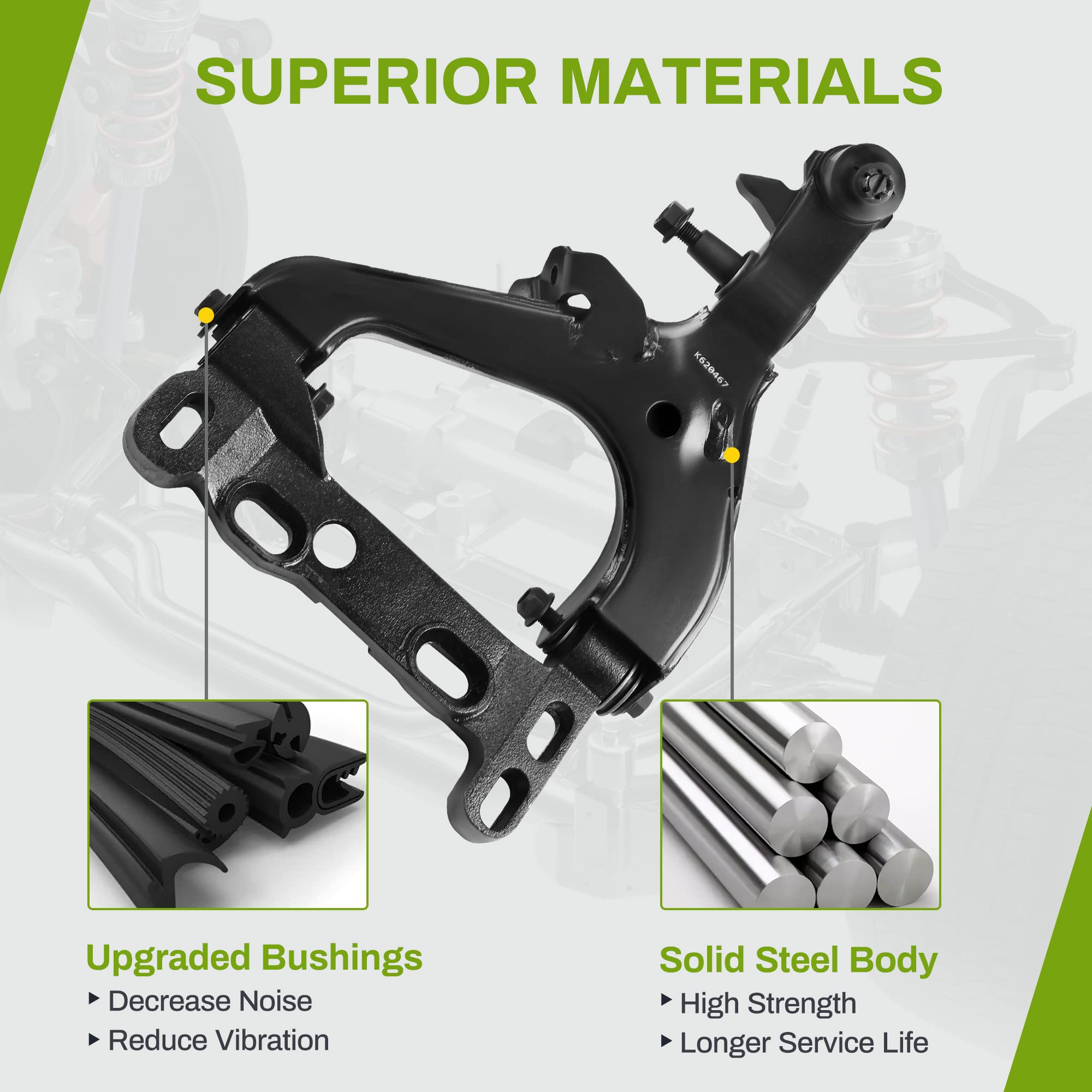 Autosaver88 -Front Lower Control Arm And Bracket Compatile With 2004-2007 Chevy Trailblazer, Gmc Envoy, Isuzu Ascender, Saab 9-7