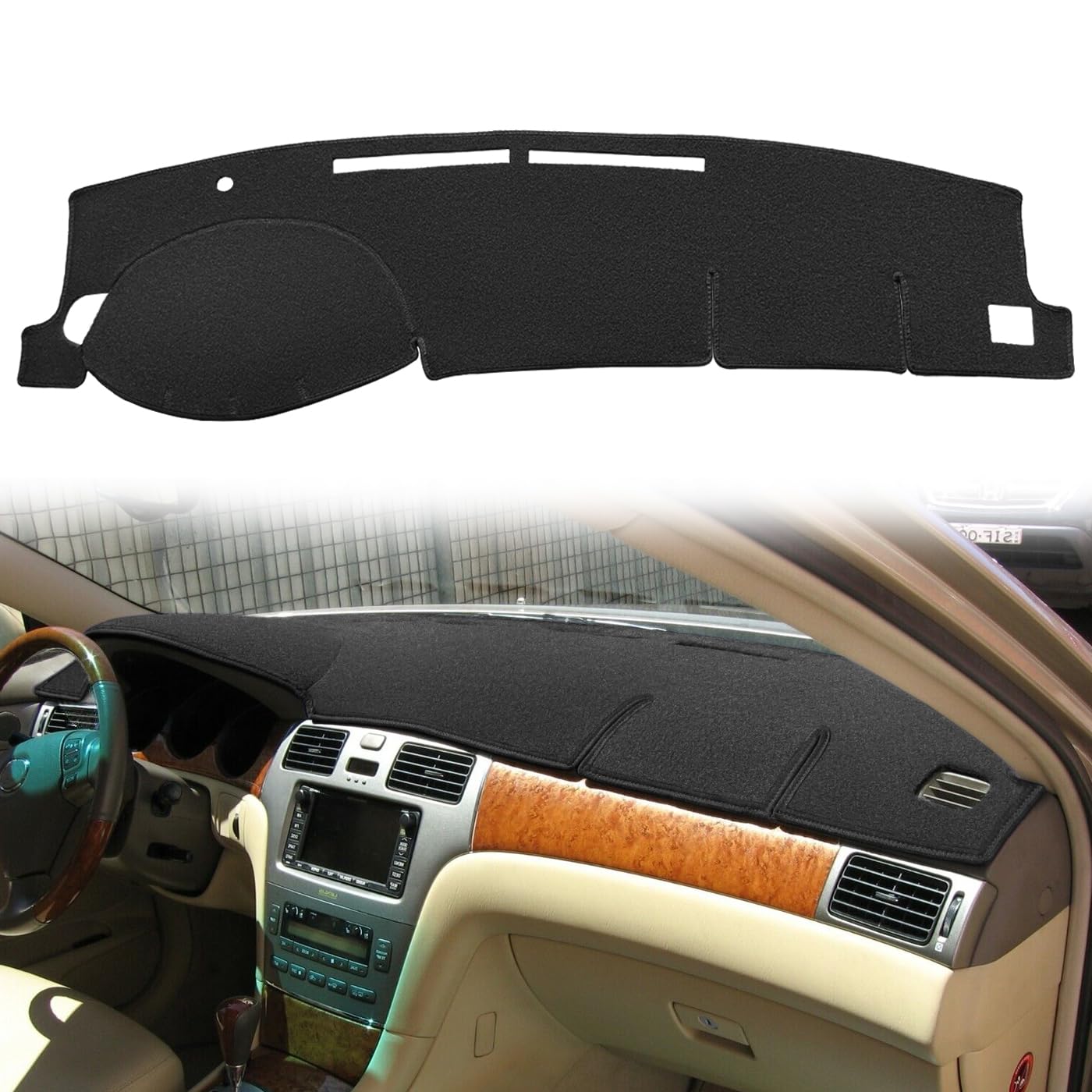 Dash Cover Mat Custom Fit For Lexus Es300 Es330 2002 2003 2004 2005 2006, Dashboard Cover Pad Carpet Protector F116 (Black)