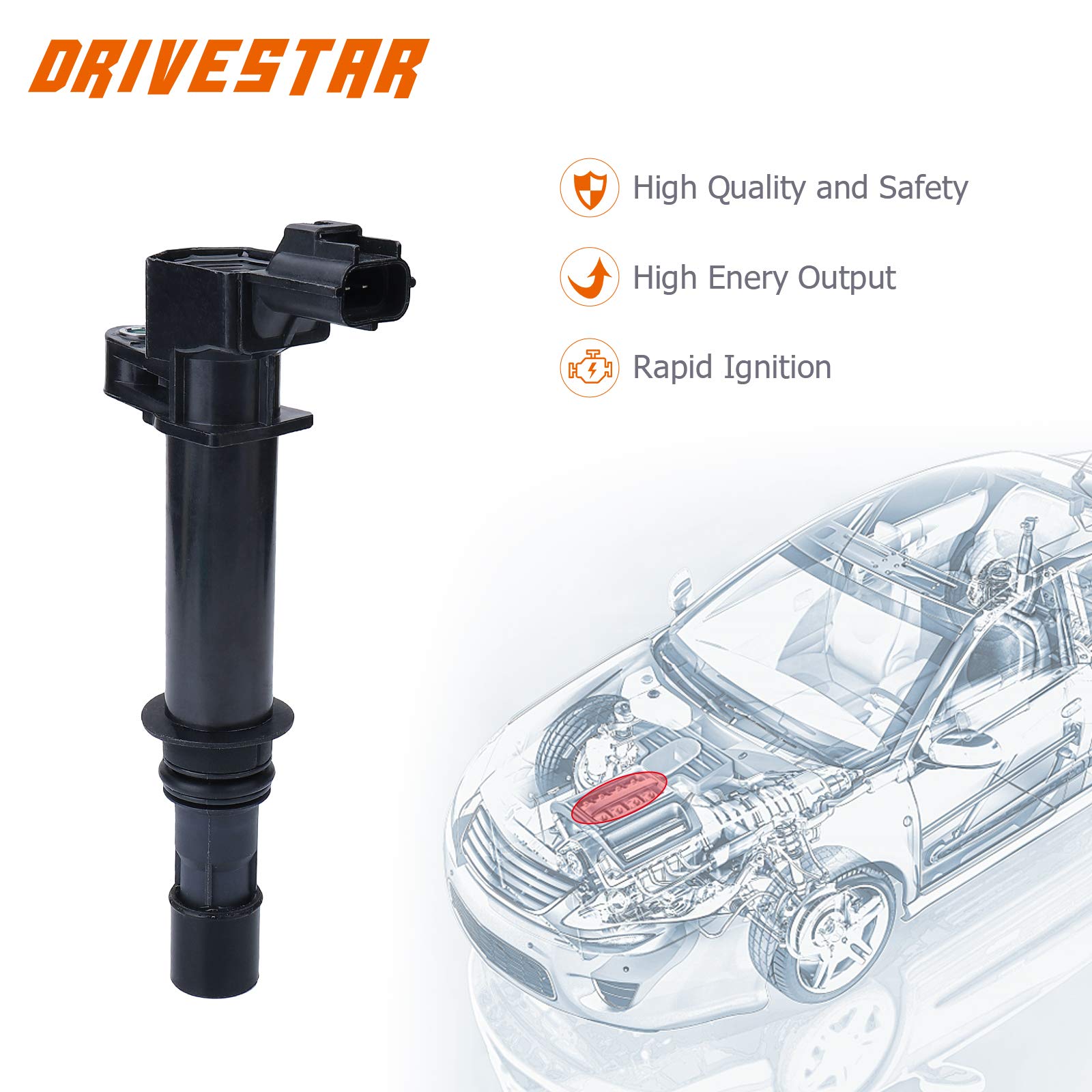 Drivestar Uf270 Ignition Coil Pack For Dodge Dakota/Durango/Ram 1500 / Nitro, For Jeep Commander/Raider/Grand Cherokee/Liberty 4.7L 3.7L