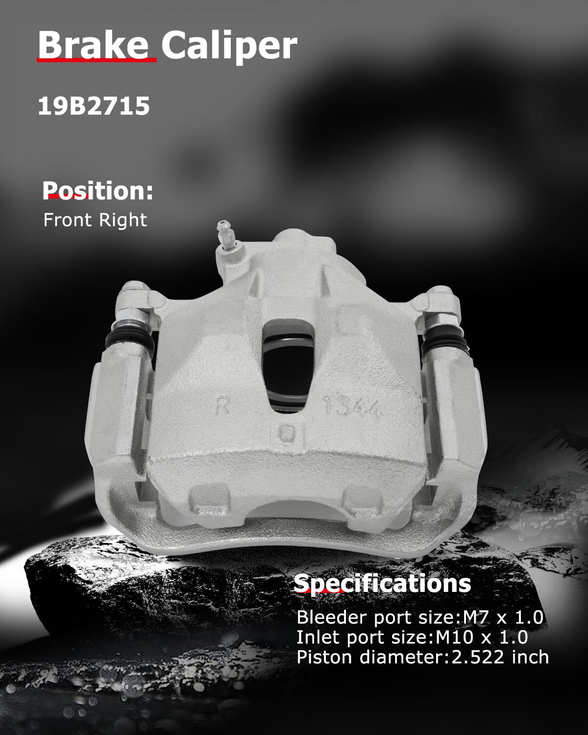 cciyu 19B2715 Front Right Brake Caliper With Bracket For Toyota For Avalon 2005-2007,For Toyota For Camry 2005-2006,For Toyota F