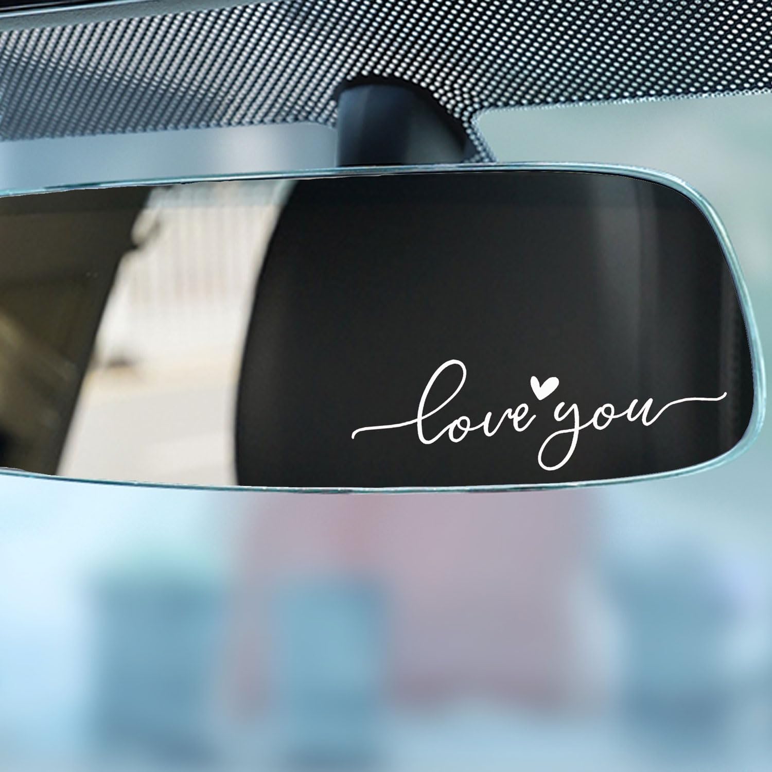 2 X Love You Car Mirror Decal, Car Mirror Decal, Car Decals, Holographic Car Decal, Rearview Mirror Decal, Cute Mirror Decal, Tu