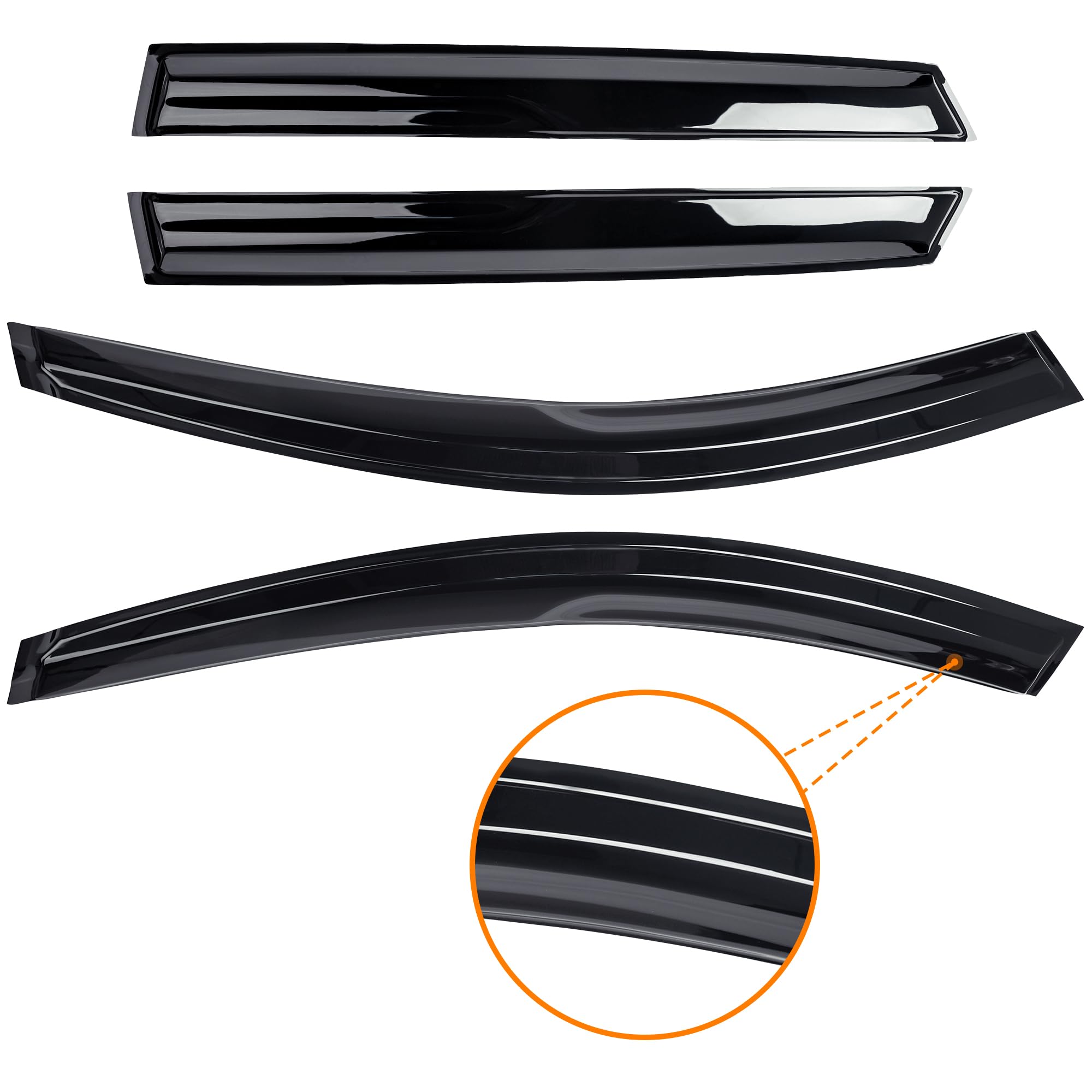 AUXKO Window Rain Guard for Chevrolet Trax 2024 2025 LS LT 1RS 2RS ACTIV Outside Tape-On Shatterproof Sun Smoke Guard Vent Visor