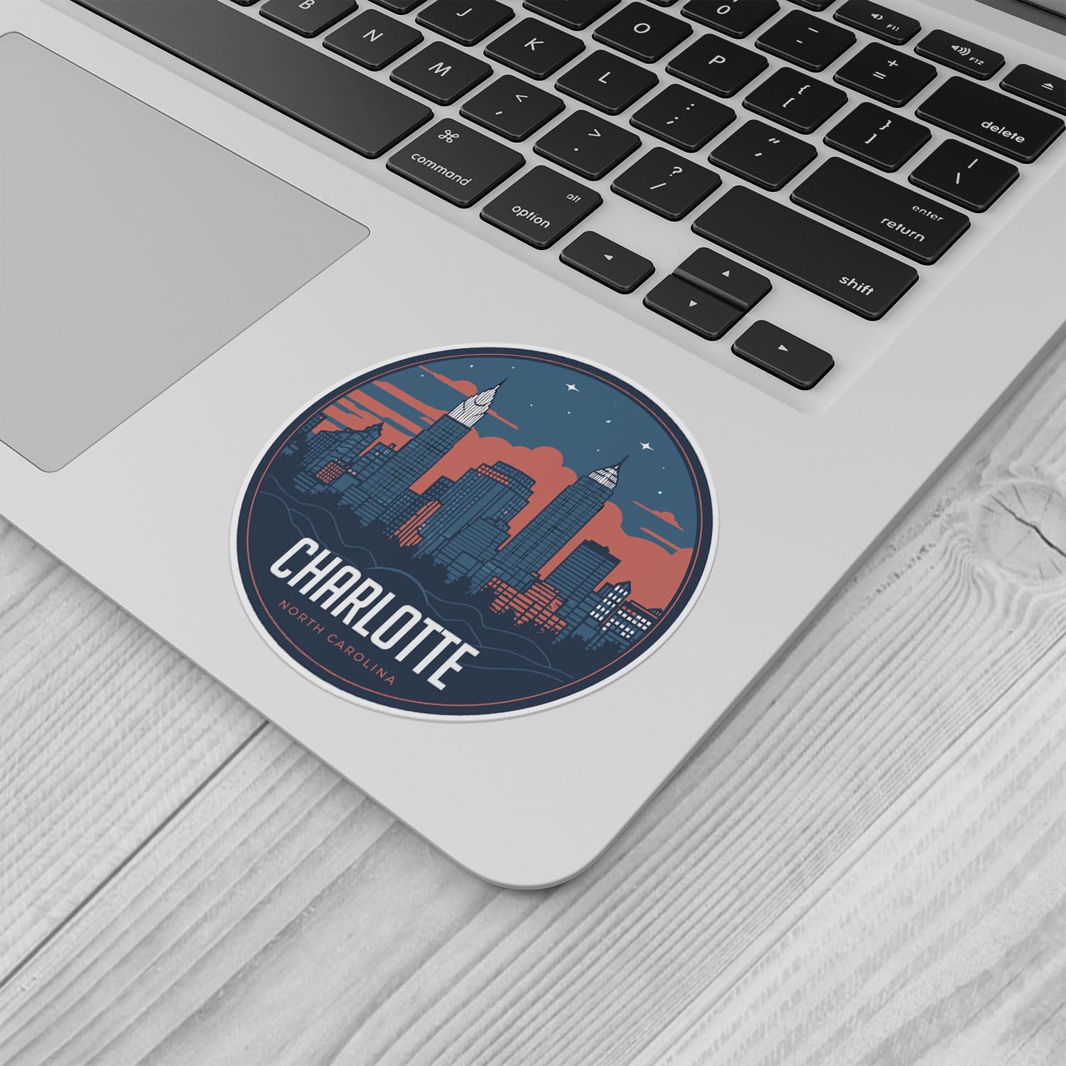 Charlotte City Sticker - Waterproof Vinyl Decal for Car Bumper, Laptop, Water Bottle, Wall, and Window, Size - 5'' Longer Side