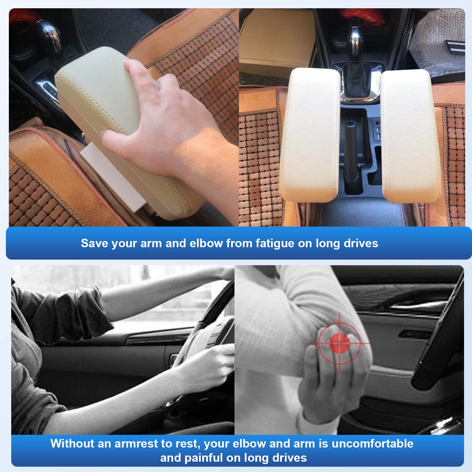 CDEFG Armrest Support Elbow Rest Pad Armrest Extender, Console Storage Organizer, Adjustable Height Comfort Arm Rest Pads, Unive