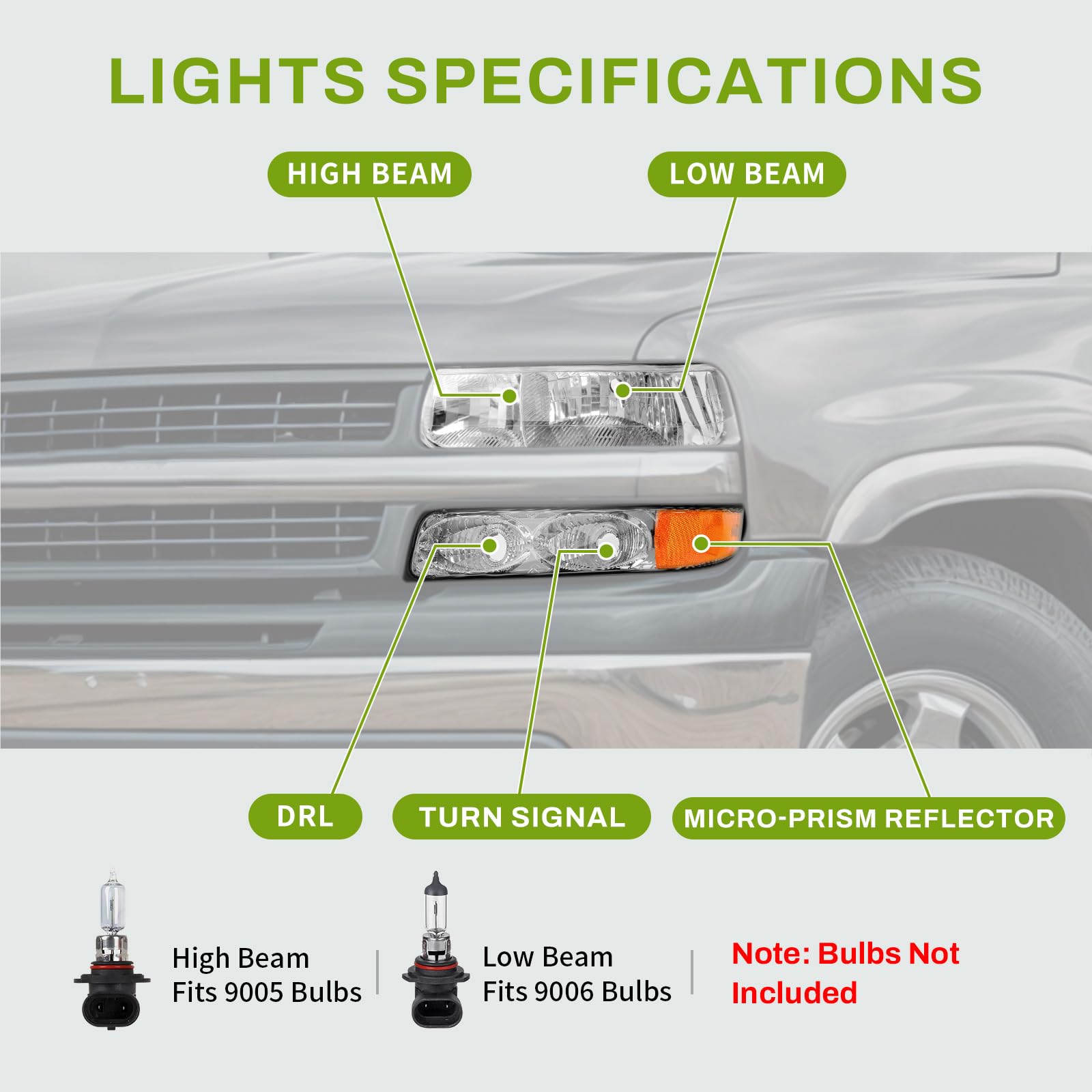 Autosaver88 Headlight Assembly Compatible With 1999 2000 2001 2002 Chevy Silverado 1500 2500 Headlamp Pair Chrome Housing Amber