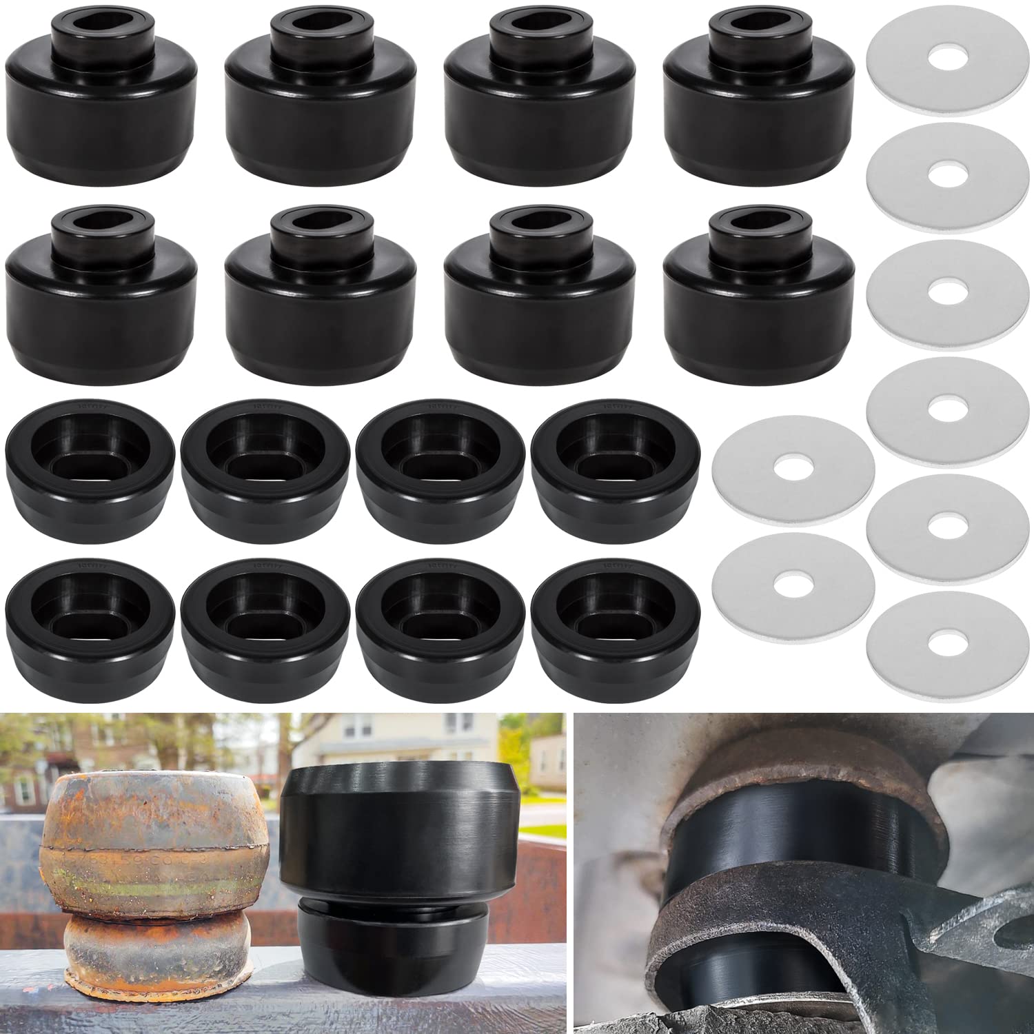 7-141 Body and Cab Mount Bushing Kit for Chevy Silverado & Sierra 1500/2500 2WD/4WD 1999-2014 Polyurethane Body Cab Mounts & Was