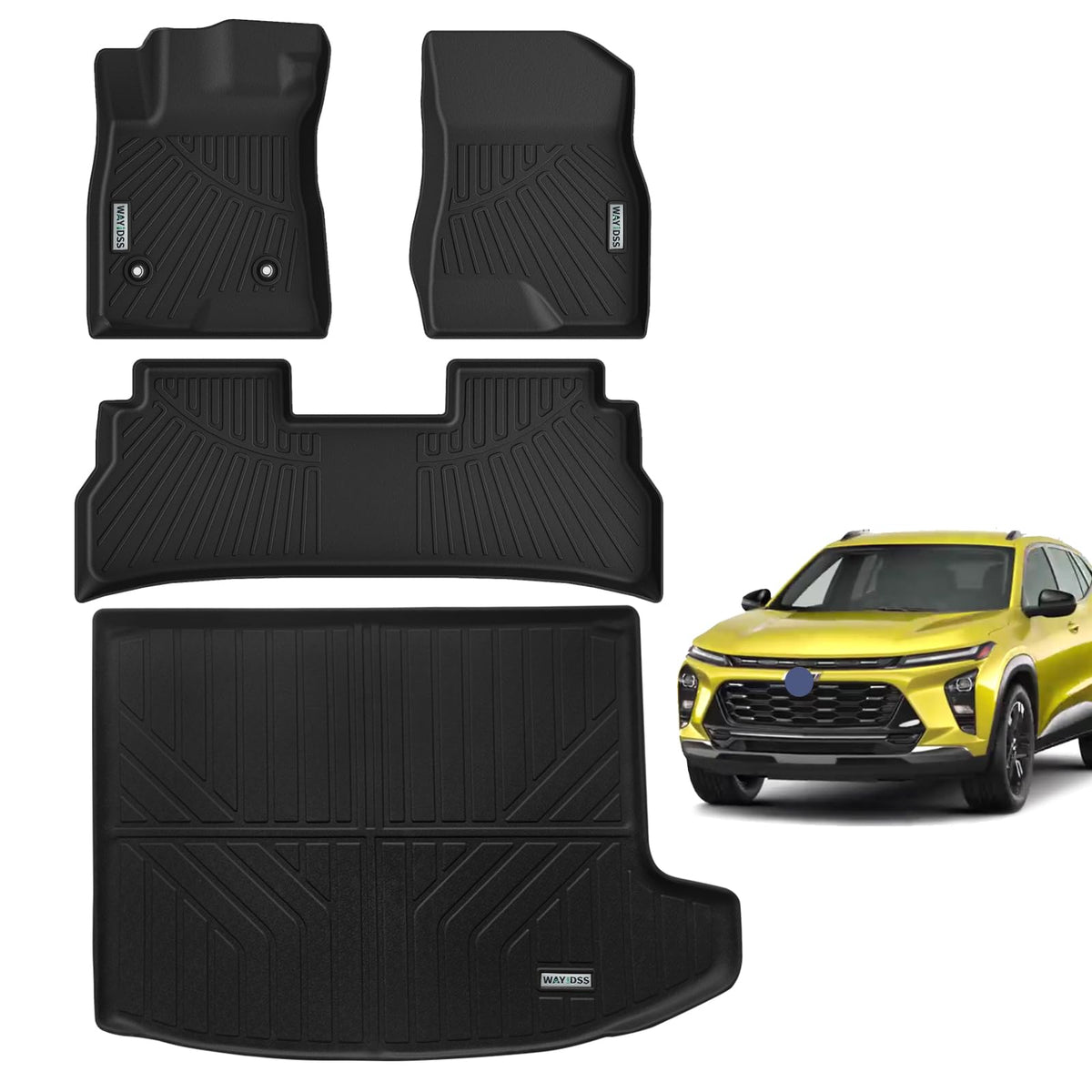 Wayidss Floor Mats 2 Row Liners Set &Cargo Liner For 2024 Chevrolet Chevy Trax