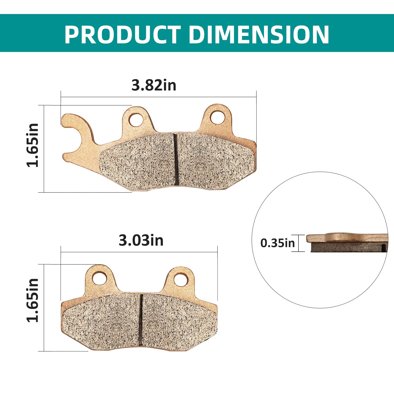 Front Brake Pads Sintered For Kawasaki Teryx 800 Teryx4 800 750 Krf800/Krt800/Krt750, Oem# 43082-0126 43082-0127