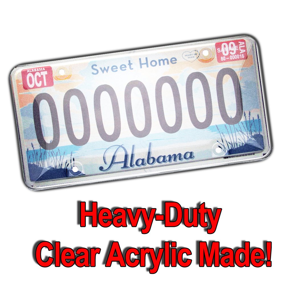 Zento Deals Clear License Plate Covers - 2-Pack - Novelty/License Plate Clear Flat Shields Covers (White 2)