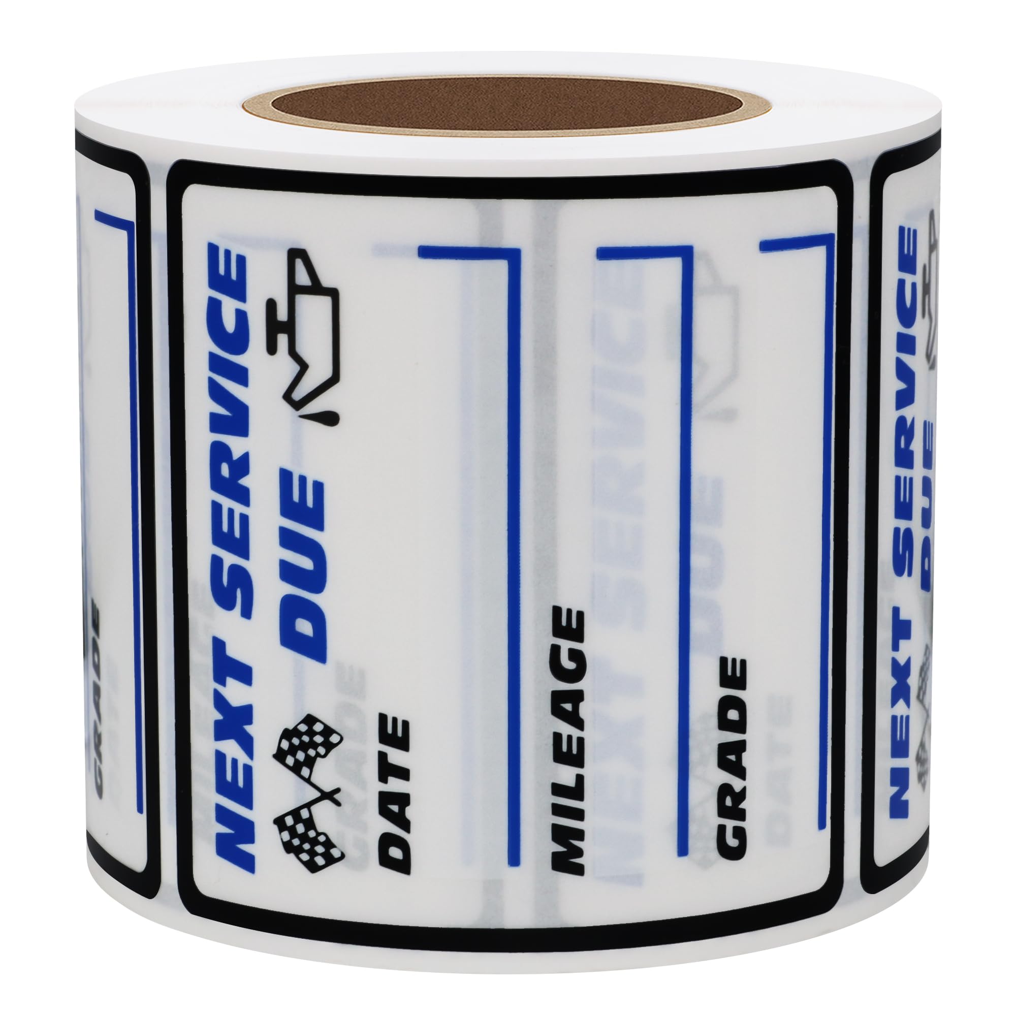 Hybsk 200Pcs Clear Oil Change/Service Reminder Stickers 2 ''X2 '' Premium Quality Next Service Due Oil Change Stickers (Flag)