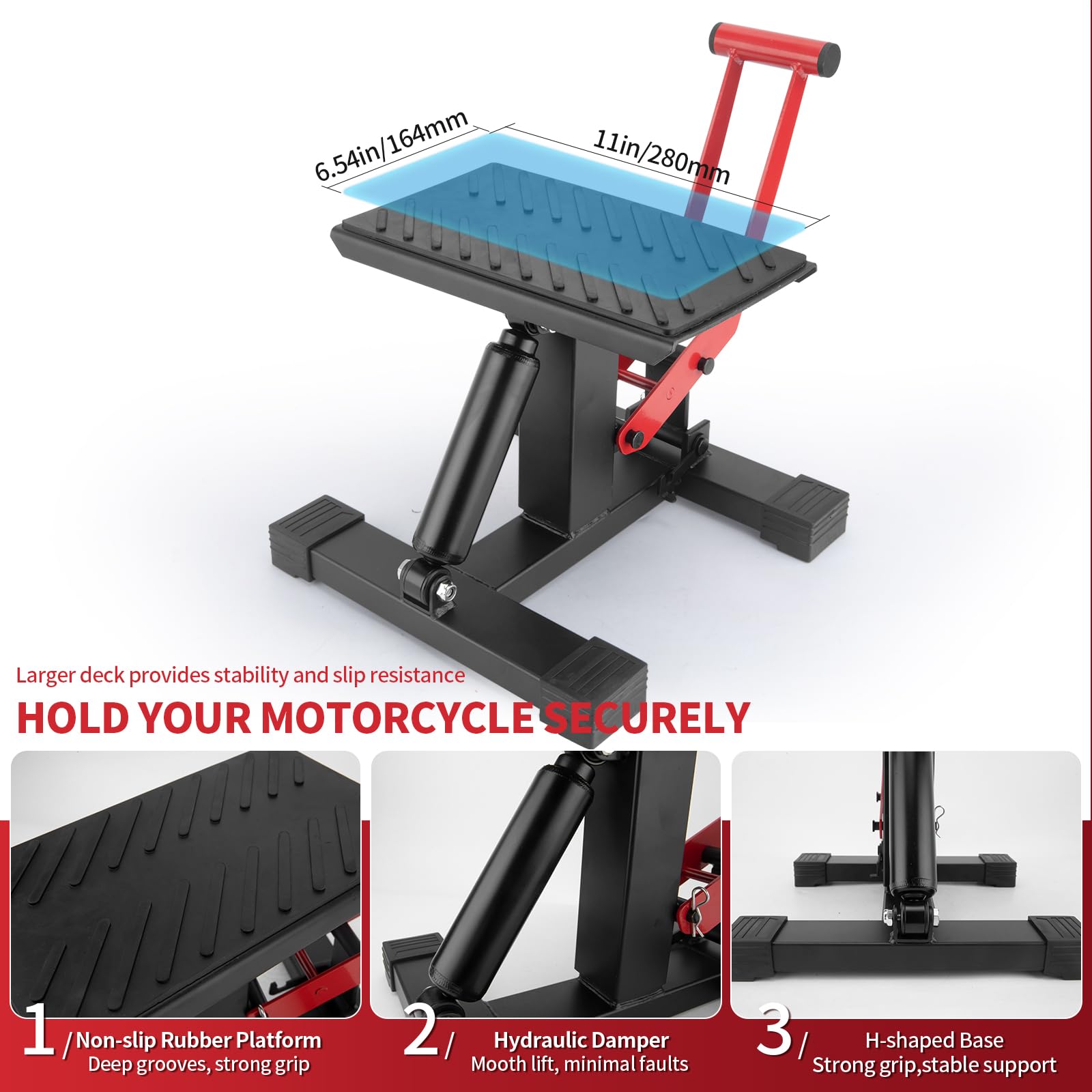 Rsyeku Motorcycle Dirt Bike Stand Jack Lift Hoist Table Height Adjustable Lifting Stand