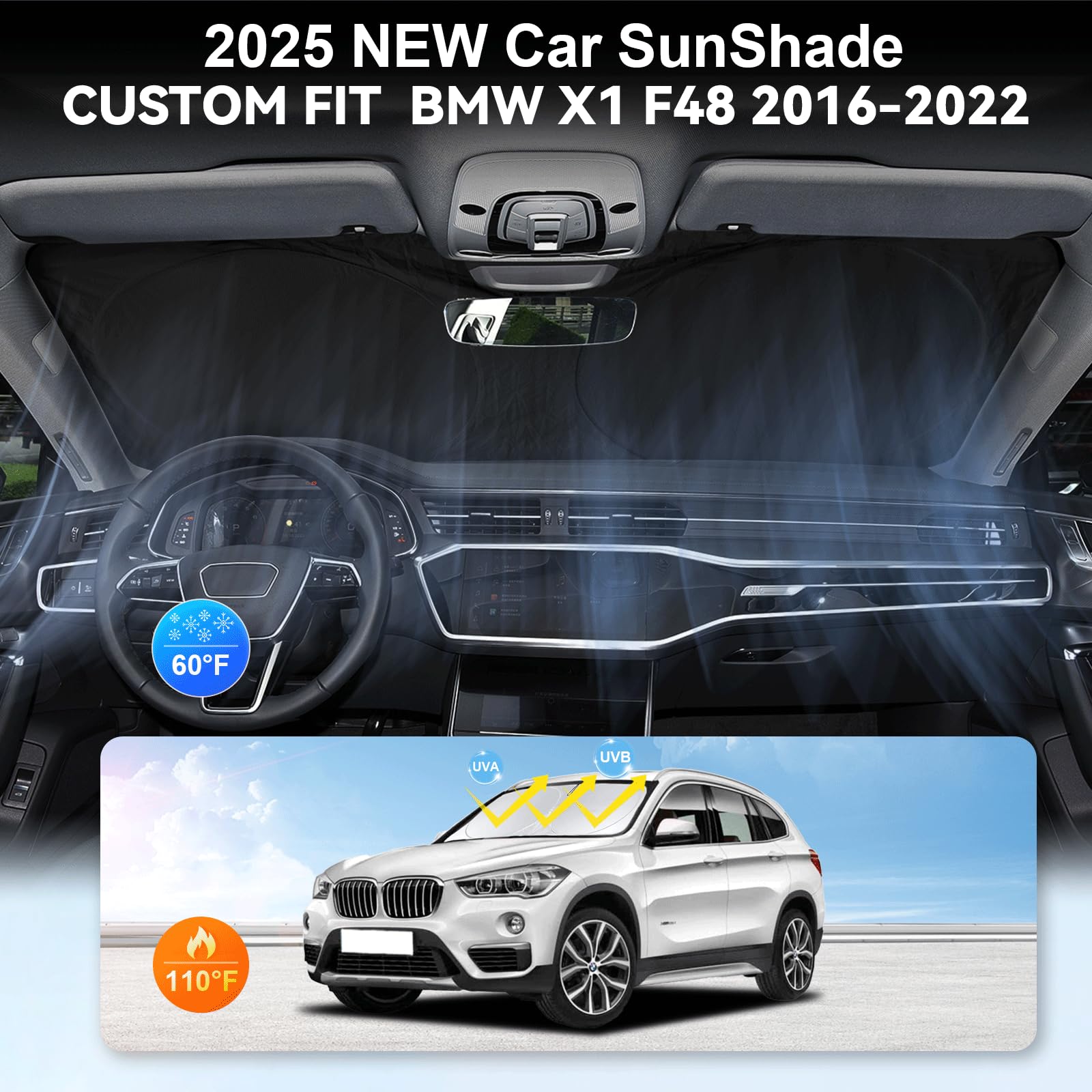 For X1 E84 Sunshade Windshield Sun Shade For Bmw X1 E84 Accessorie 2016 2017 2018 2019 2020 2021 2022 Insulated Front Window Shi