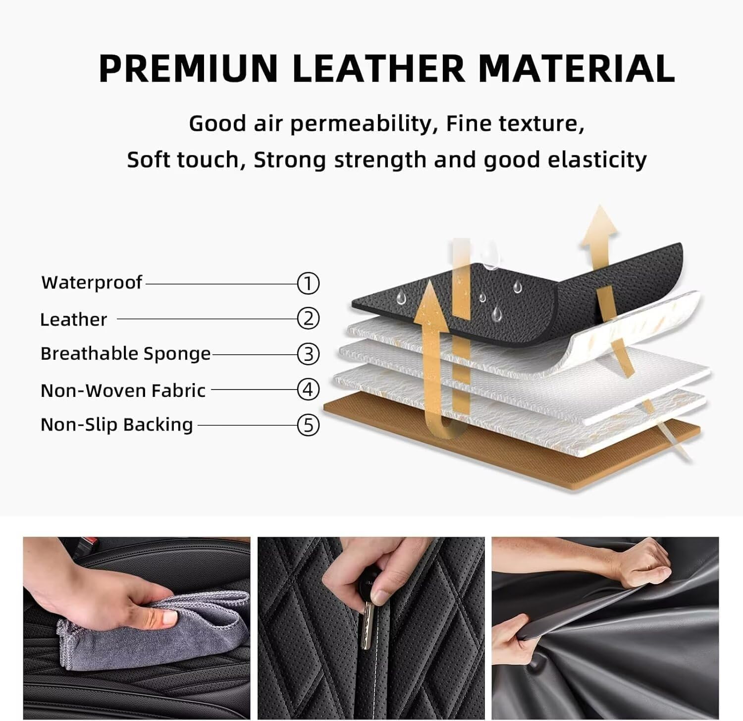 AOMSAZTO Ford Ranger Seat Covers: Front Seat Covers Custom Fit 2019 2020 2021 2022 2023 2024 Ford Ranger Breathable Waterproof L