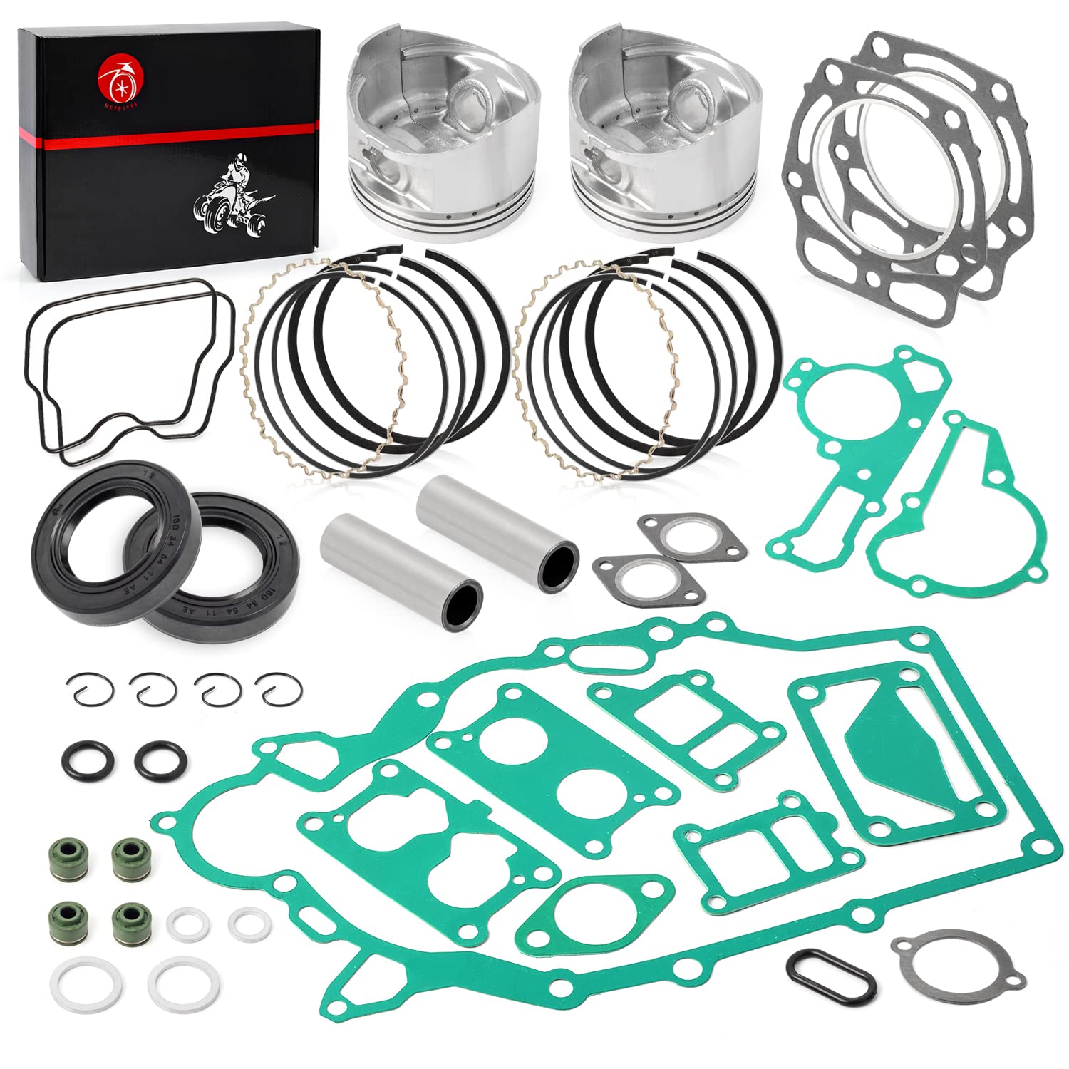 Engine Top End Rebuild Kit STD Piston and Ring Gasket Seal For Kawasaki Mule 2500 2510 2520 3000 3010 3020 4000 4010 4010 Trans