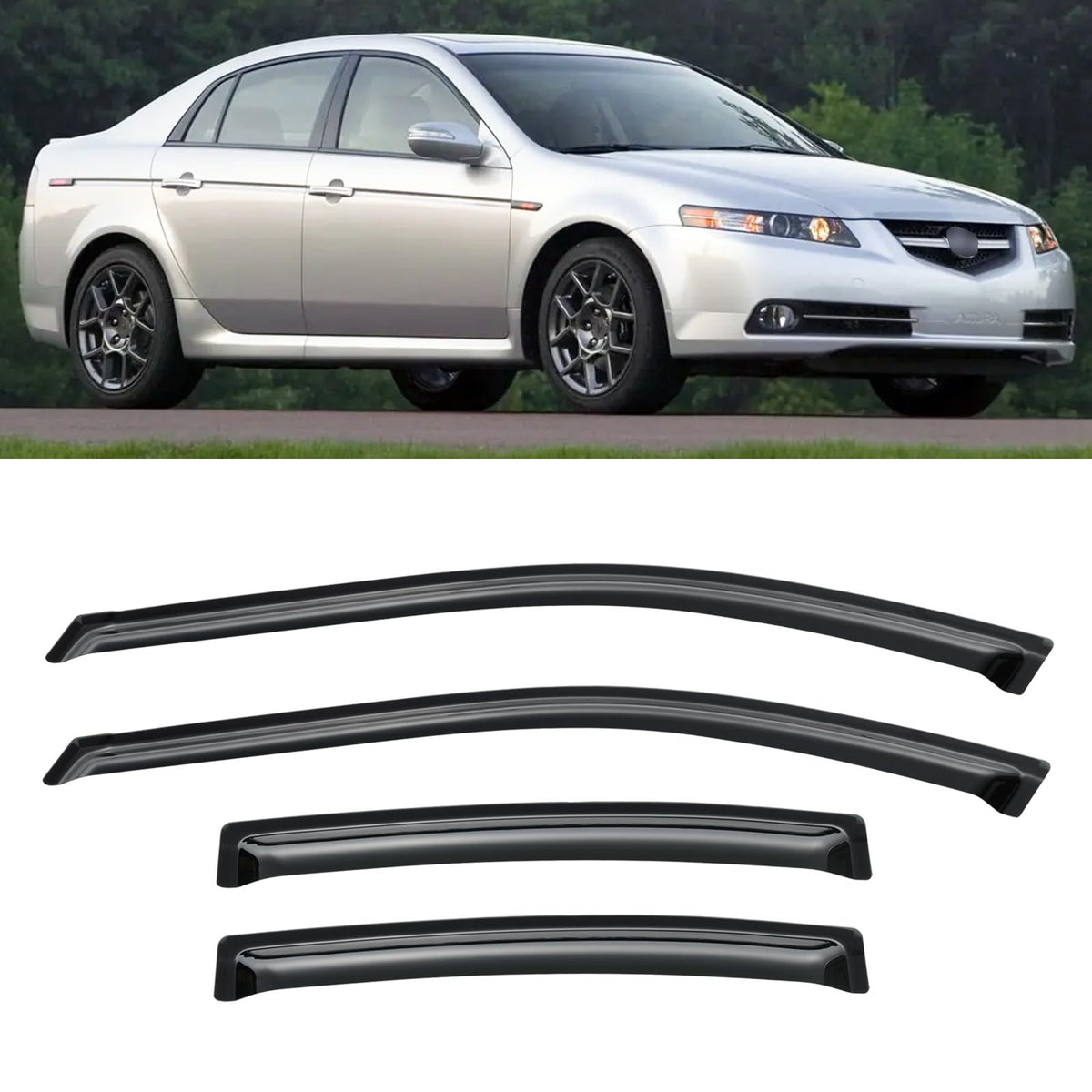 Window Visors Rain Guards for 2004 2005 2006 2007 2008 Acura TL, Out-Channel Window Vent Wind Deflectors Visors Shades for 04 05