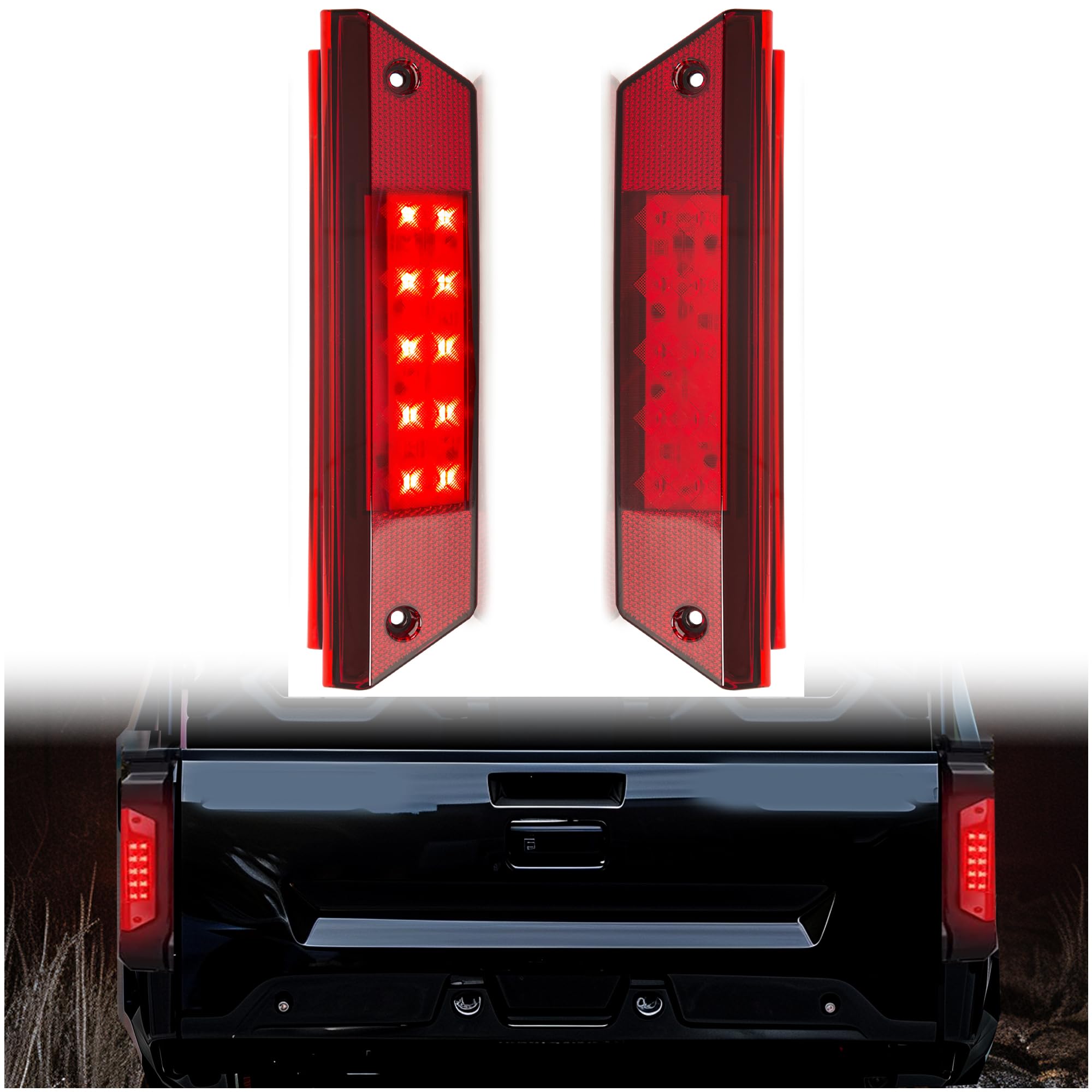 Ecotric Tail Lights Lamps Compatible With 2009-2016 Polaris Ranger 500/700/800/900 Replacement For Part 2411099 (2Pcs)