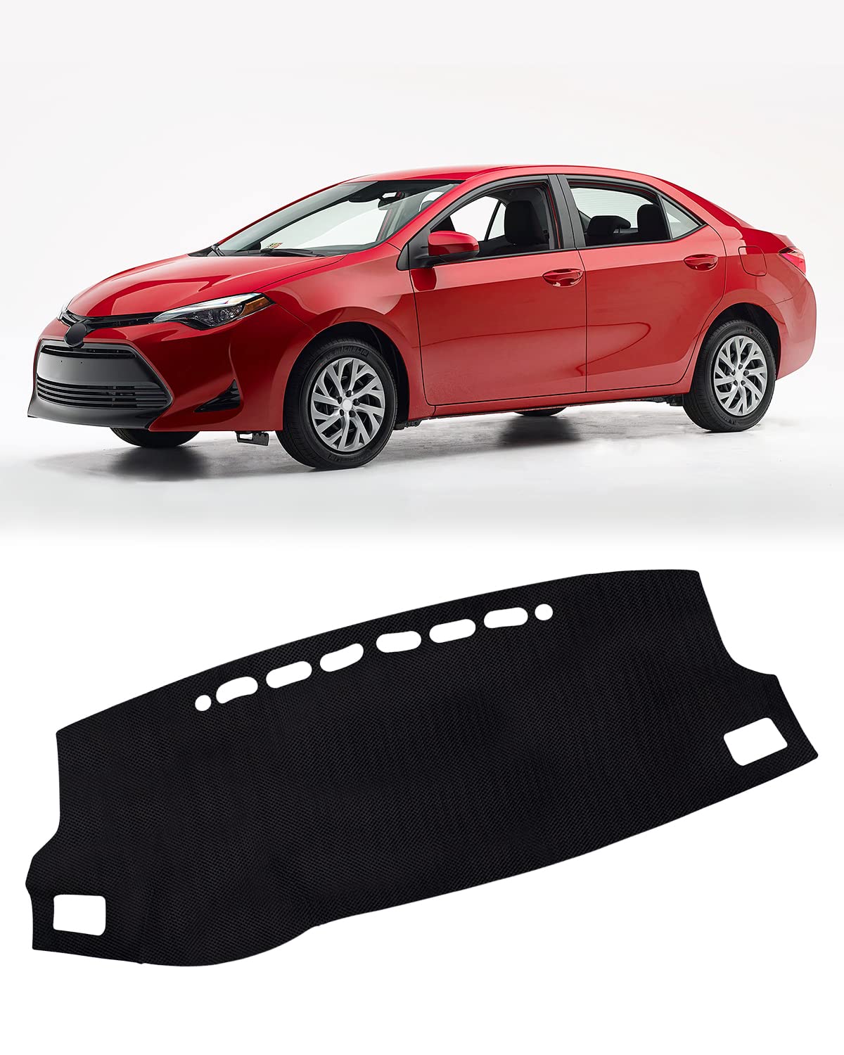 Fiilines Dash Cover For 2014-2018 Toyota Corolla, Accessories Dashboard Cover Mat No Glare Sunshade Anti-Slip Pad Protector Blac