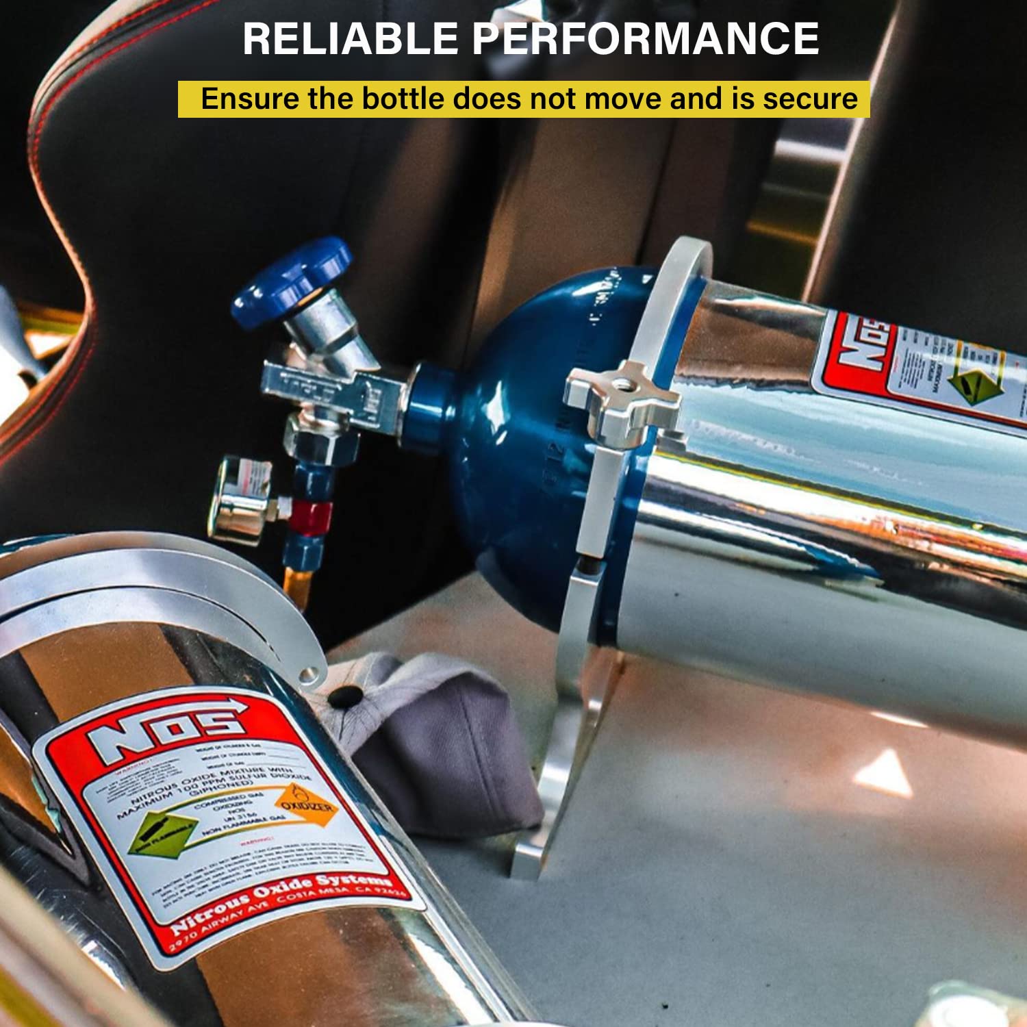 Bzsunway 7    Nitrous Oxide Nos Billet Aluminum Single Bottle Holder Bracket For 10-15 Pound Nitrous Bottle Replace For Pce150.1