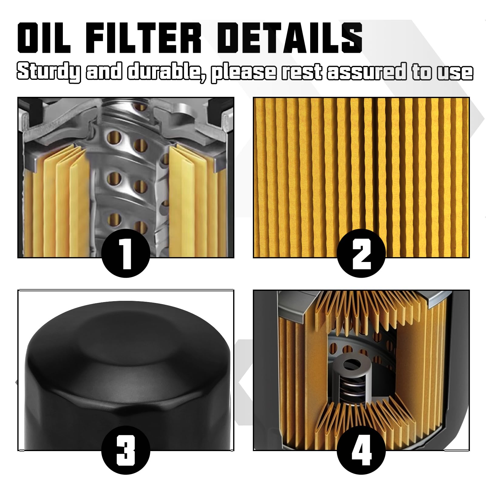 Sollon Oil Filter For Suzuki V-Strom 650 Dl650 1000,Sv650,Eiger 400 Lta400,Kingquad 400 450 500 750,Boulevard C50 C90 M109R M50,