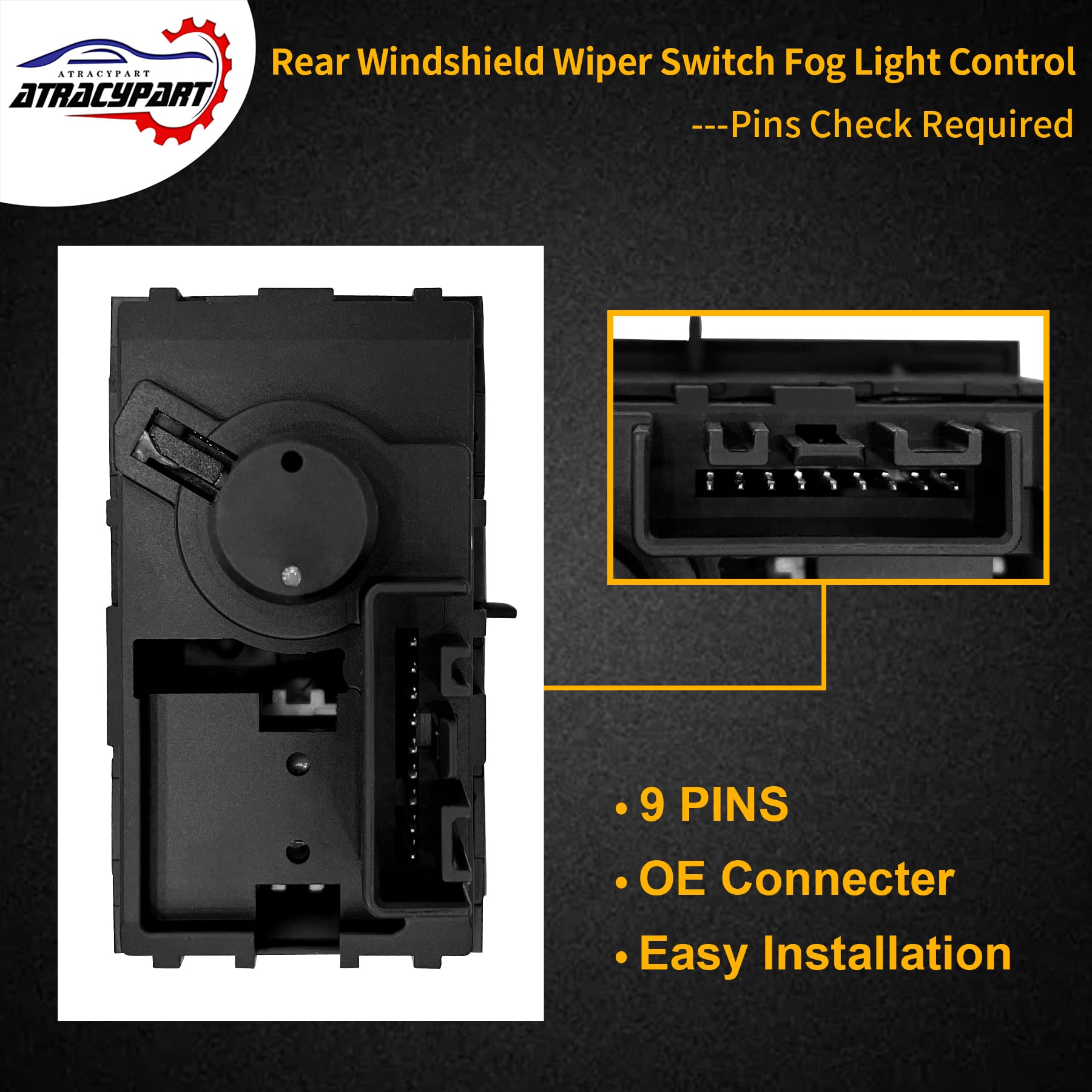 Rear Windshield Wiper Switch Fog Light Control | Replacement For 2003-2006 Chevy Suburban 1500/2500, Tahoe, Gmc Yukon Xl 1500/25