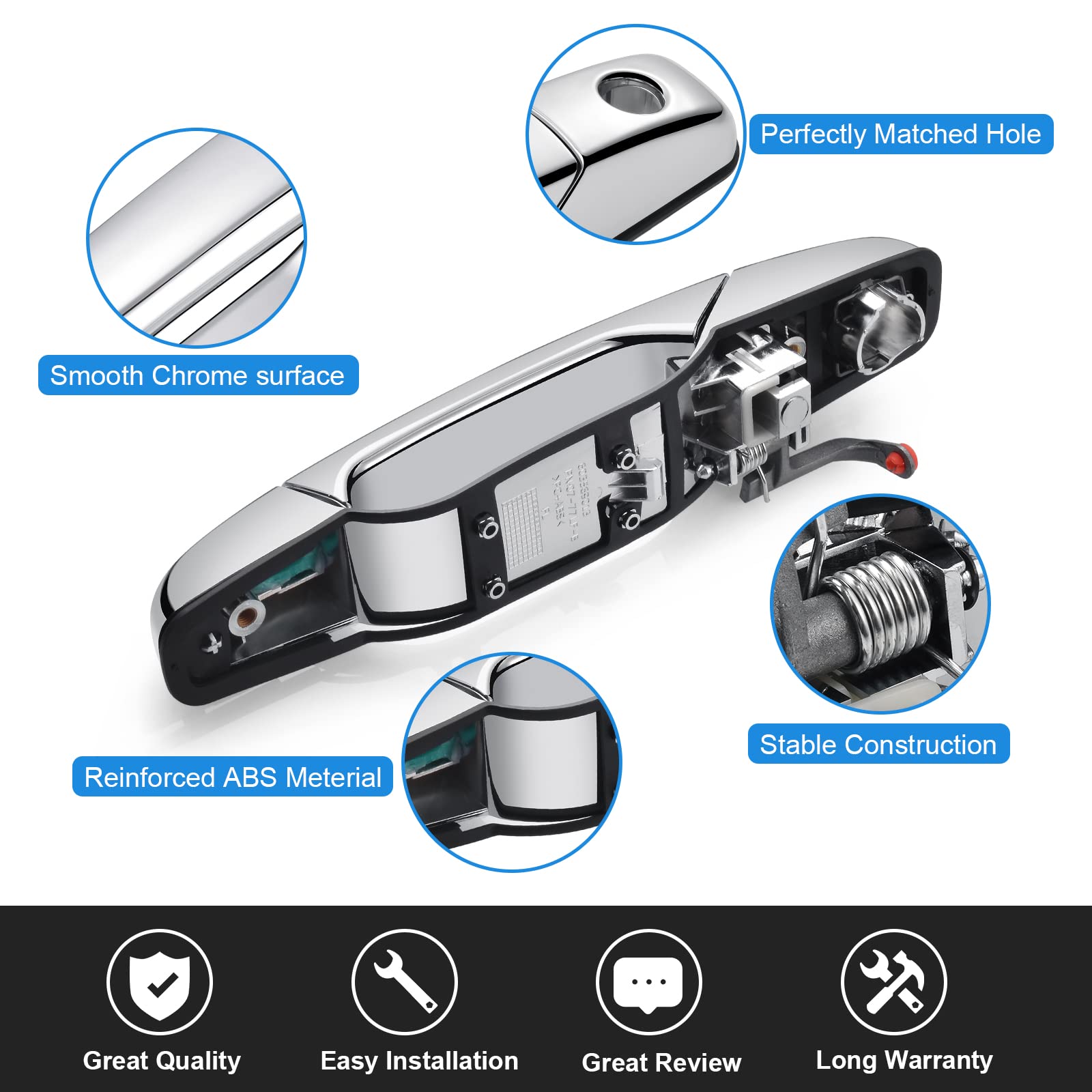 Faersi Outside Exterior Door Handle Front Driver Side For 2007-2014 Chevy Avalanche Silverado Tahoe Gmc Sierra, Yukon, Yukon Xl,