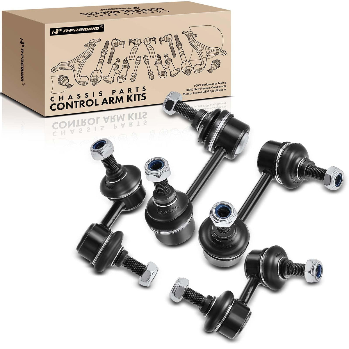 A-Premium Set of 4, Front & Rear Sway Bar Links Kit Stabilizer Bar Links, Compatible with Honda Element 2003-2011
