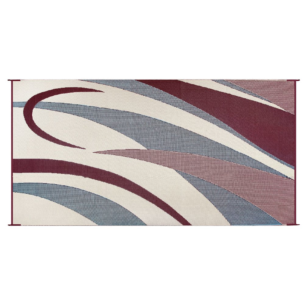 Stylish Camping Ming'S Mark Gb5 Reversible Graphic Patio Mat - 8' X 16', Burgundy/Black