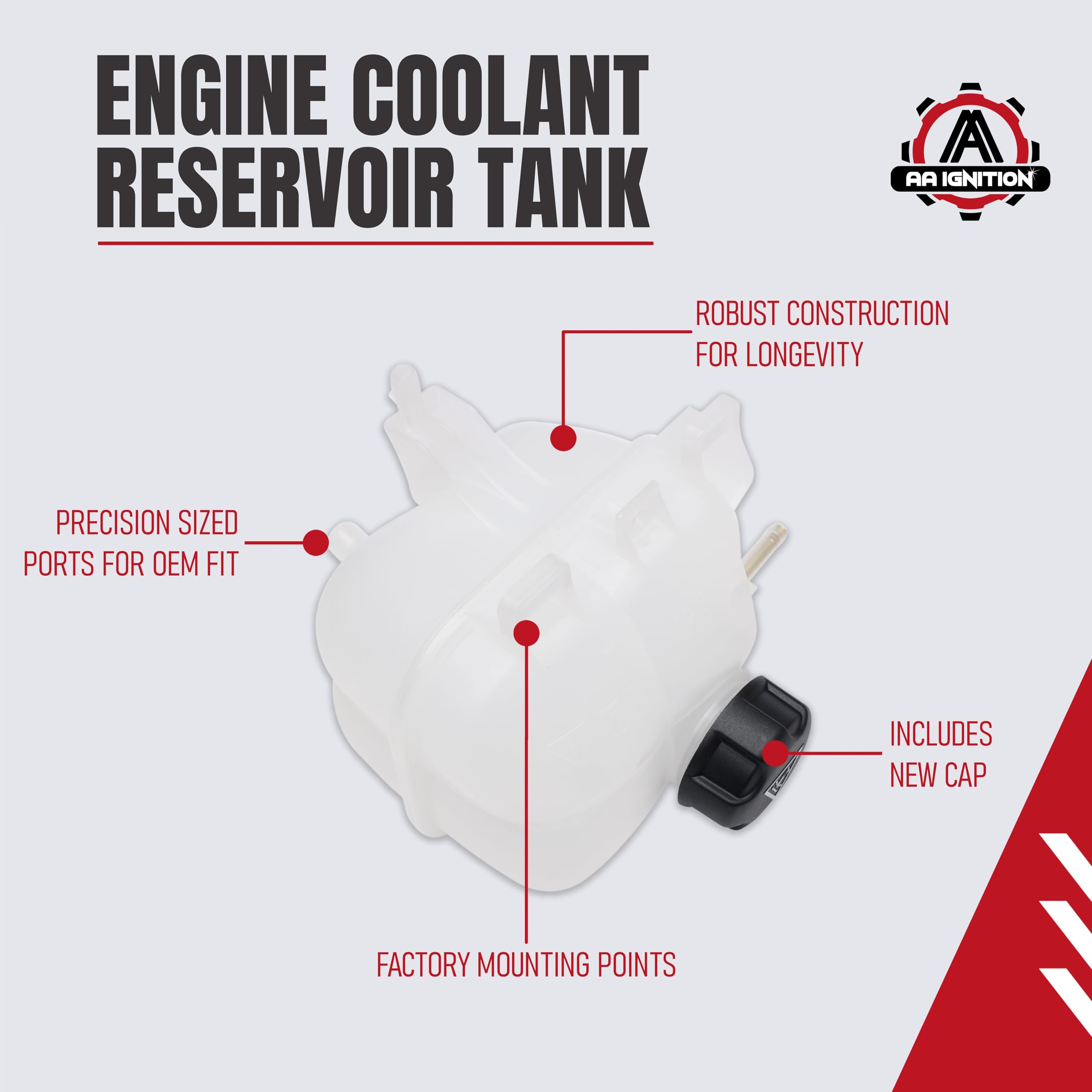 Engine Coolant Tank With Cap Replacement By Aa Ignition - Compatible With Bmw And Mini - I3, I3S, I8, Cooper, Cooper Countryman,