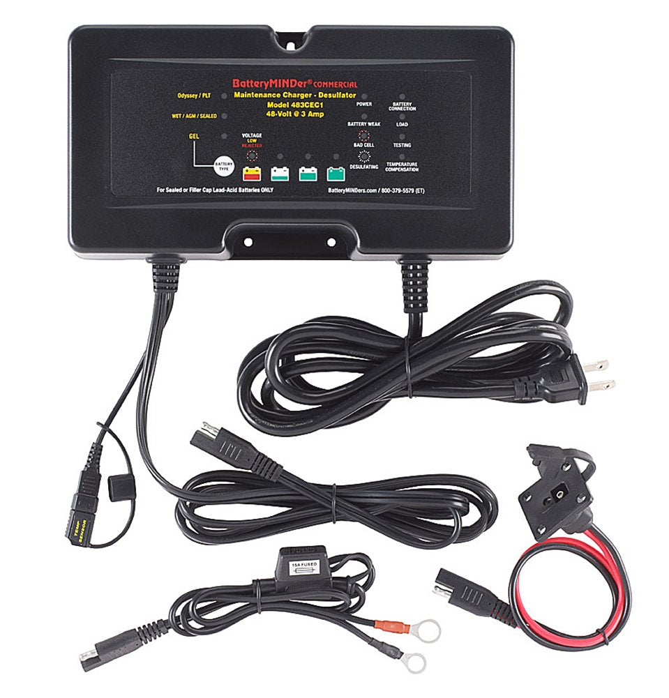 Batteryminder Model 483Cec1 48V 3 Amp Charger/Maintainer/Desulfator For Golf Carts, Fork And Scissor Lifts