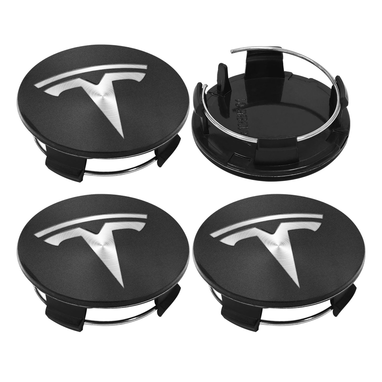 Knomix 4 Pack Exterior Decoration Wheel Center Cover for Tesla Model 3 Model Y,56mm Hubcaps Wheel Rim Cover Tesla Center Caps Hu
