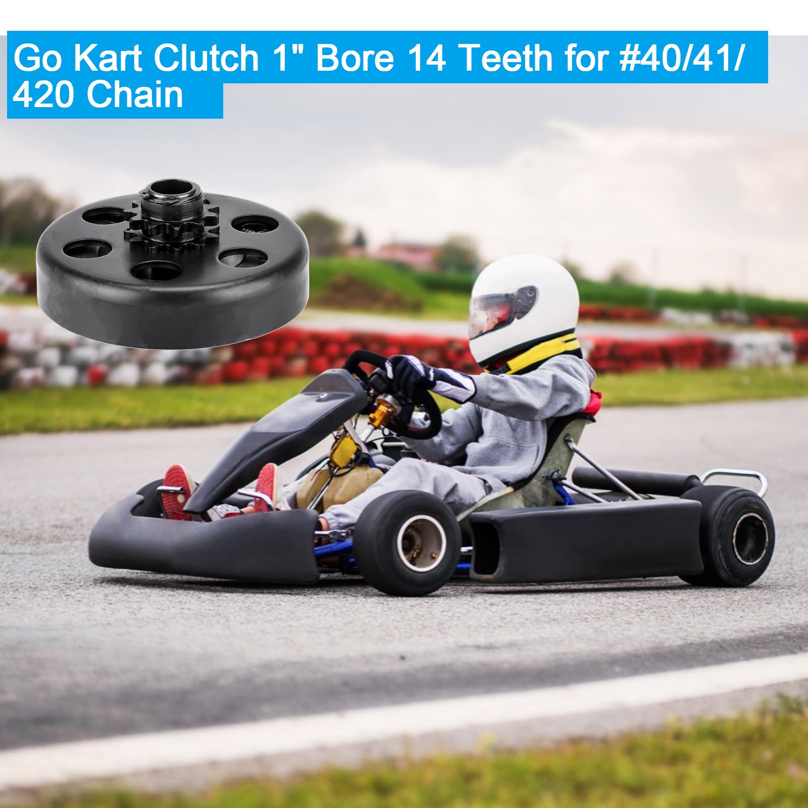 Youxmoto Go Kart Clutch 1'' Bore 14 Tooth For #40/41/420 Chain Predator 212 Centrifugal Clutch 14T For Go Kart Minibike And Fun