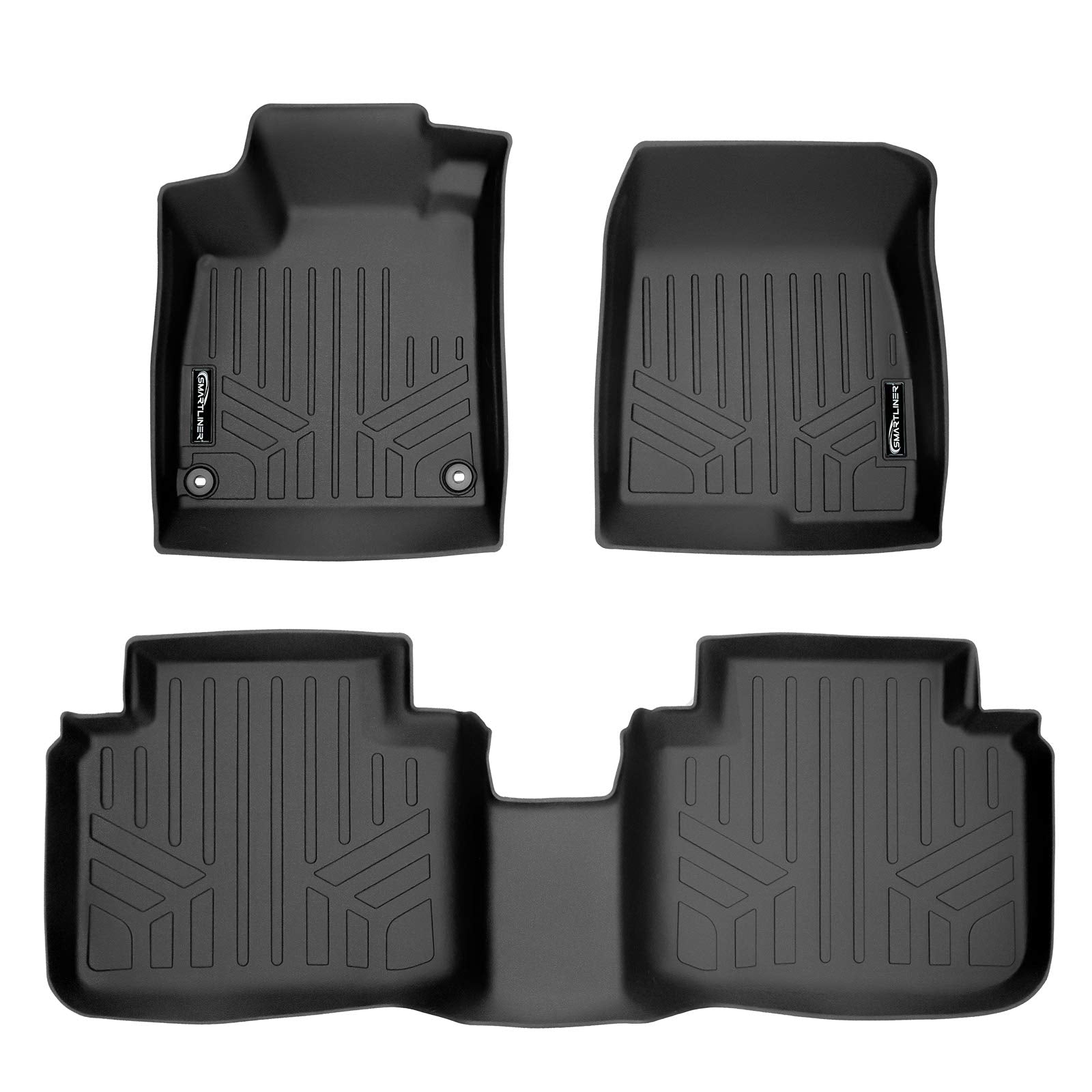 SMARTLINER Custom Fit Floor Mats 2 Row Liner Set Black Compatible with 2018-2022 Honda Accord - All Models