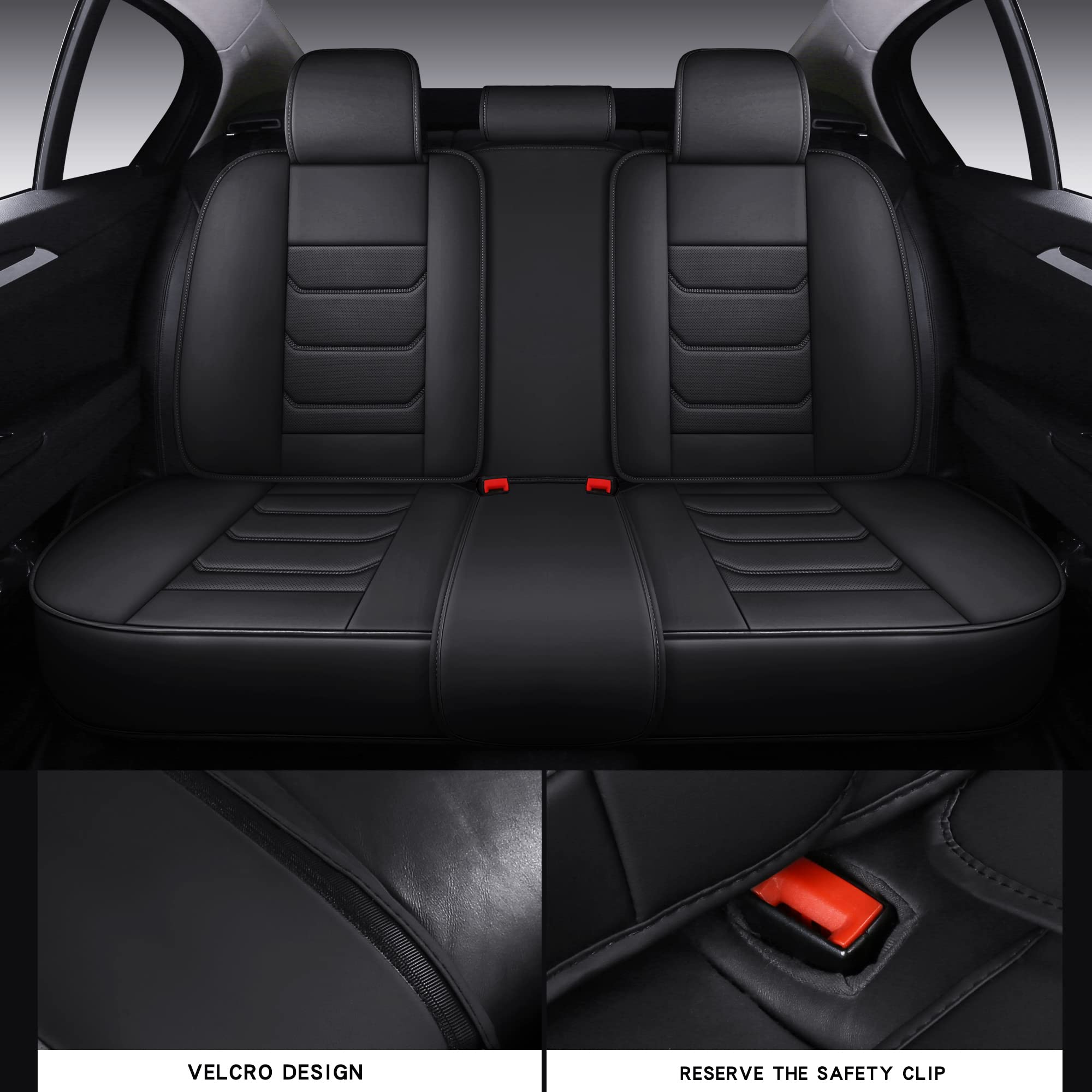 Isen-Coverauto Full Coverage Faux Leather Car Seat Covers Universal Fit For Most Cars,Trucks,Sedans And Suvs With Waterproof Lea
