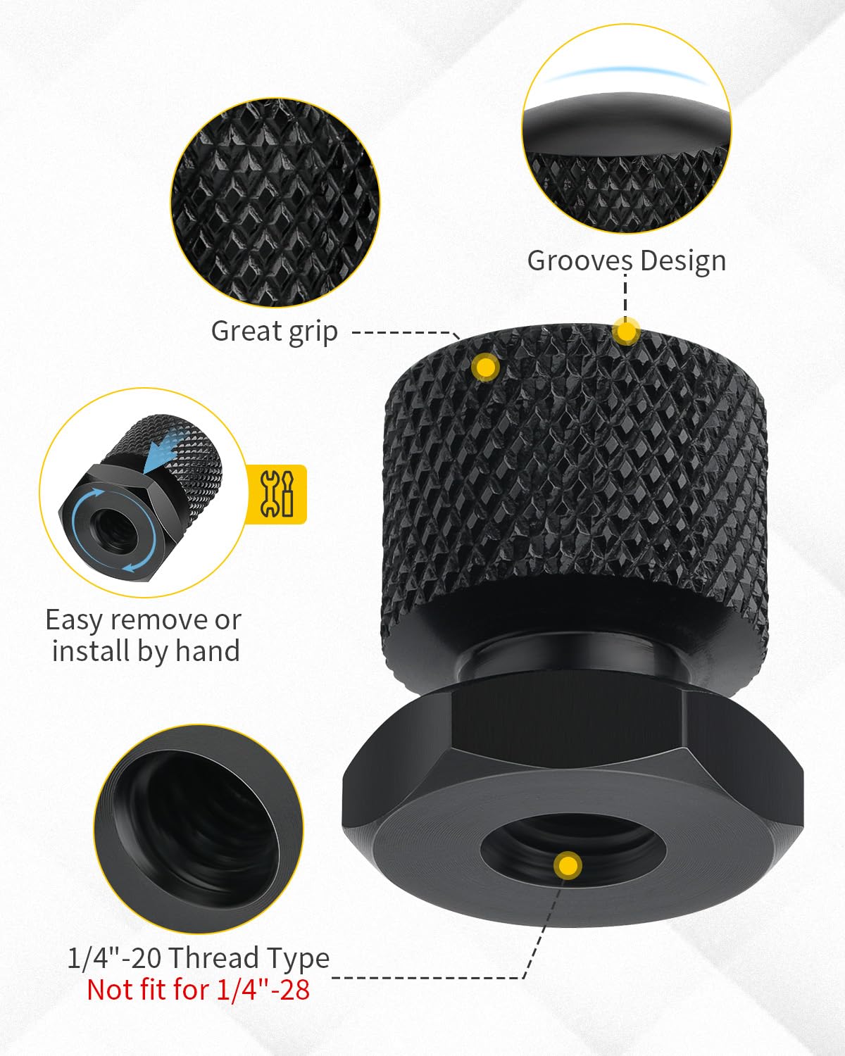 Anonemoto Black Solo Seat Nuts, Solo Seat Mounting Nuts Compatible For Harley Davidson 1997-2024 Touring Street Glide Road Glide Road King Softail…