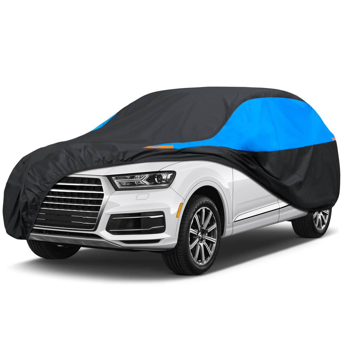 MORNYRAY Waterproof Car Cover All Weather Snowproof UV Protection Windproof Outdoor Full car Cover, Universal Fit for Sedan (Blu
