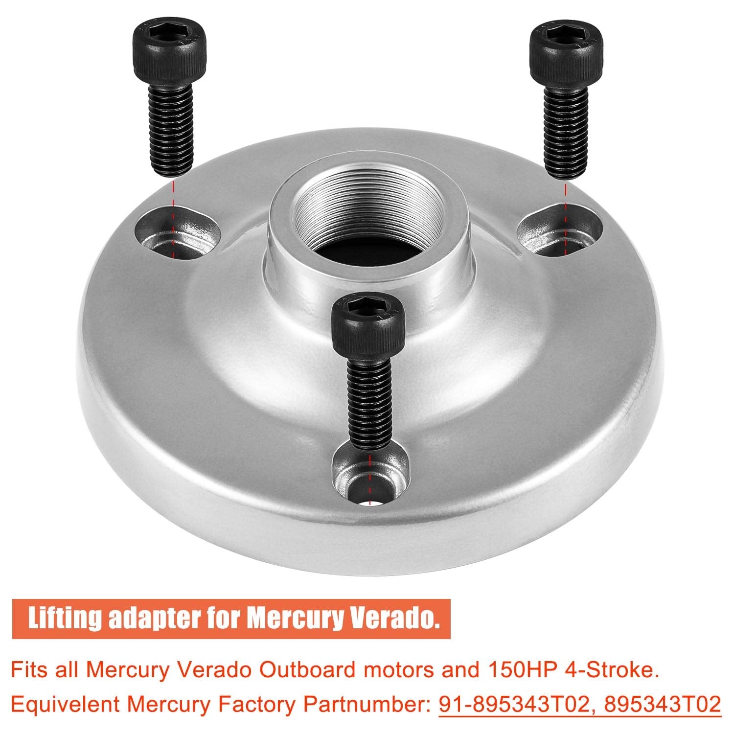 For Mercury Verado Lifting Adapter With Bolts Mt0024 Compatible With Mercury Verado Flywheels And 150Hp 4-Stroke Outboard Motors, Replaces Oe 91-895343T02, 895343T02