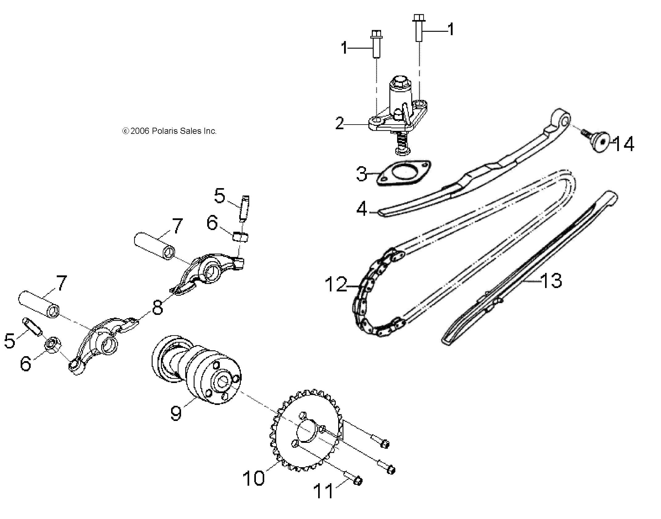 Polaris Atv Cam Chain, Genuine Oem Part 0453433, Qty 1