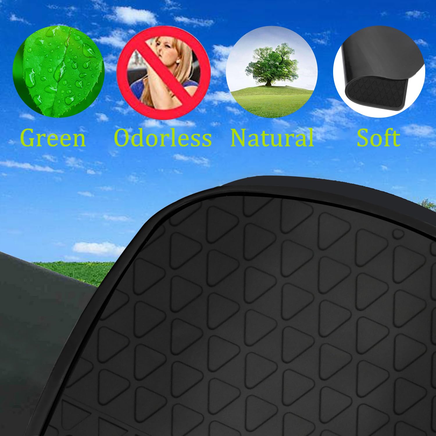 Matericuo Car Floor Mats Custom Fit For Volkswagen Vw Cc 2009-2017 Black Rubber Auto Liner Mats All Weather Protection Odorless
