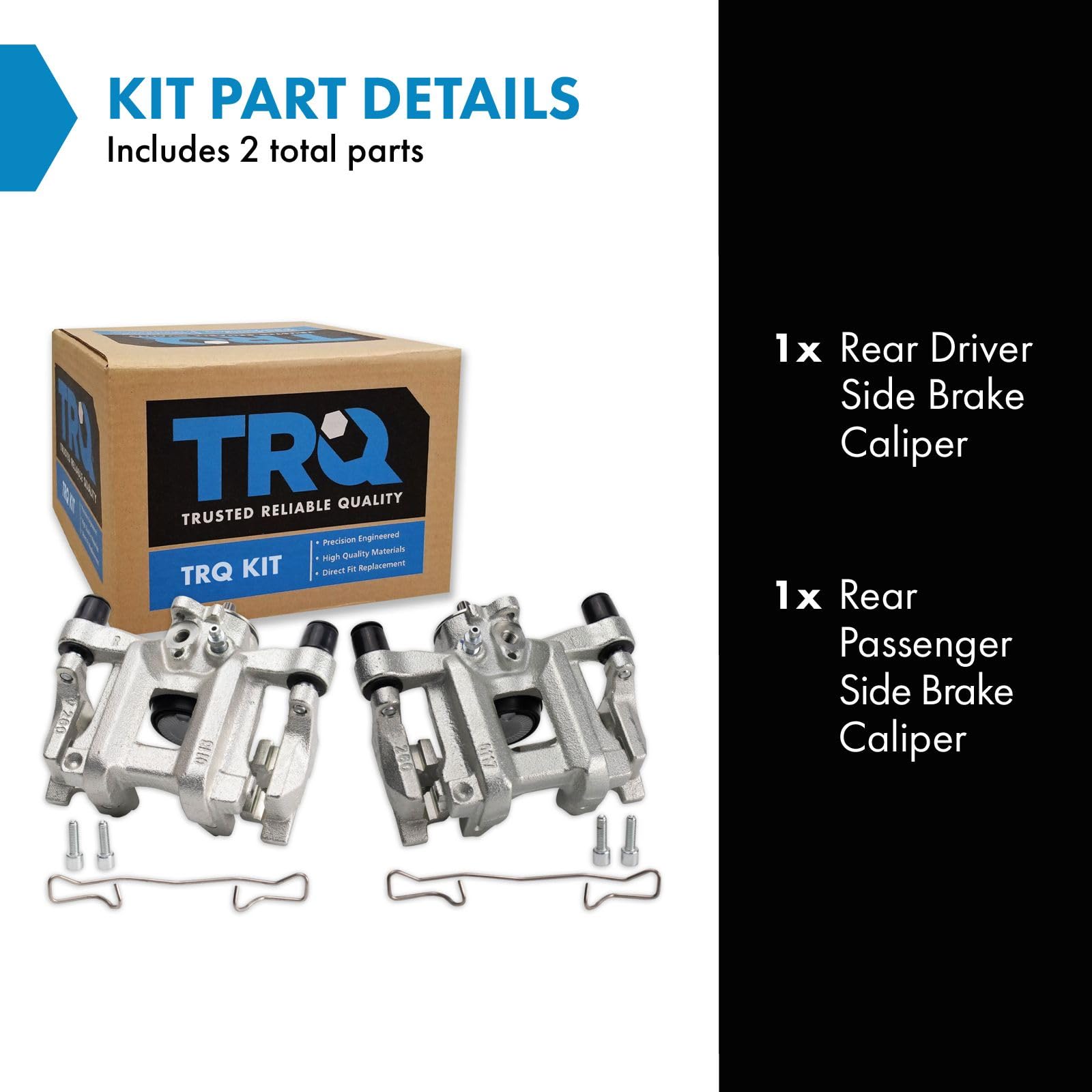 Trq Rear Brake Caliper Set Compatible With 2016-2019 Honda Civic