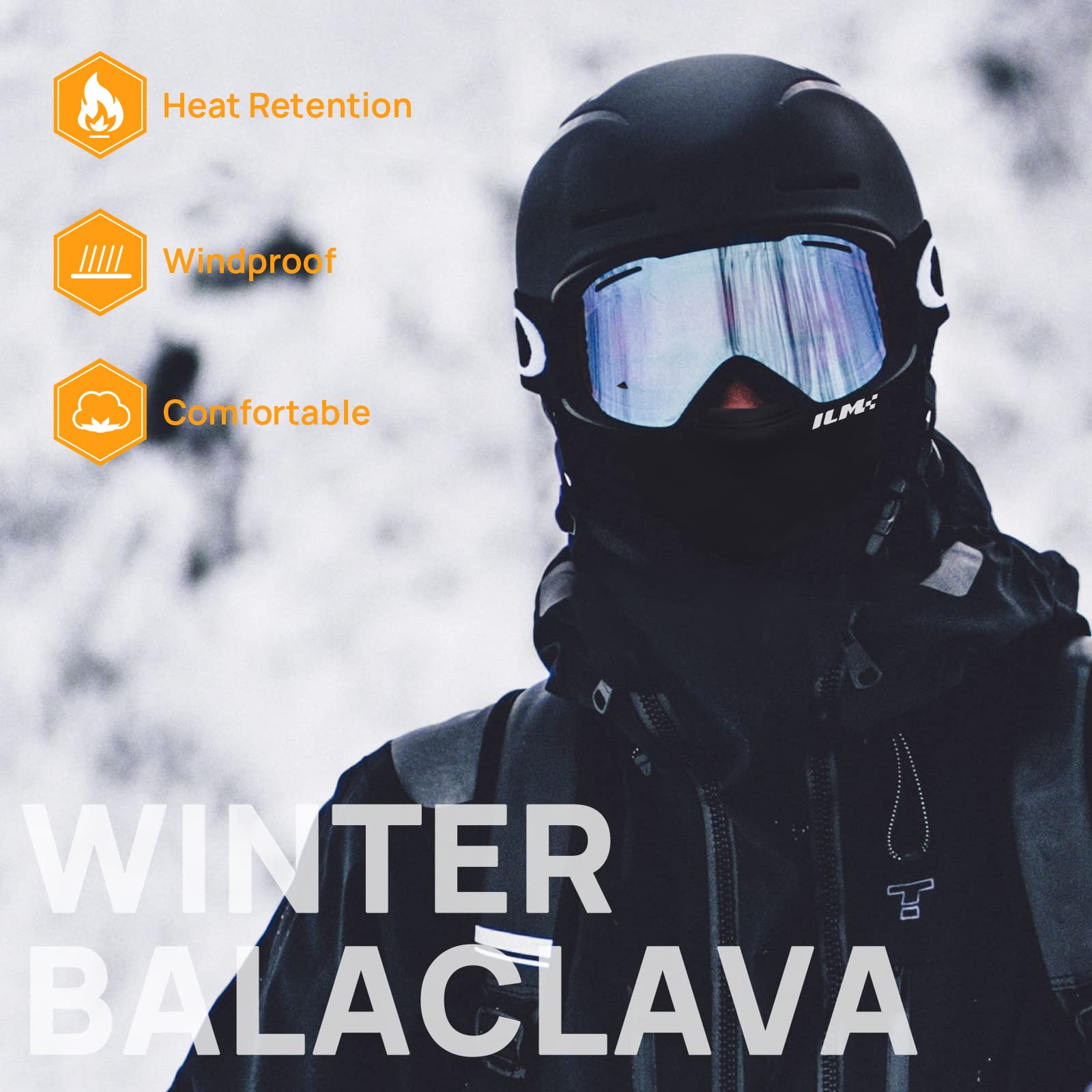 Ilm Thicker Motorcycle Balaclava Face Mask For Ski Snowboard Cycling Working Hunting Men Women