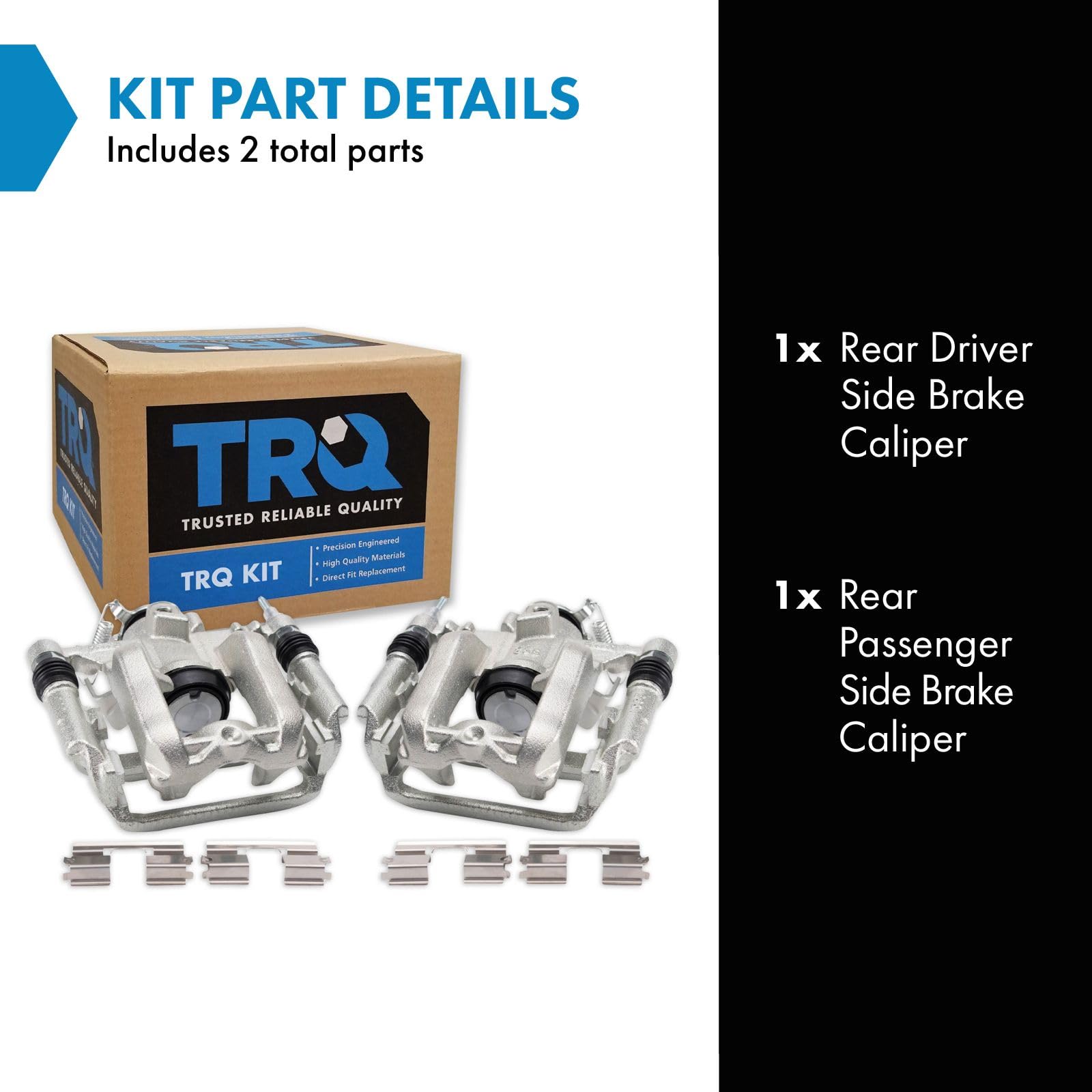 Trq Rear Brake Caliper Set Compatible With 2011-2015 Chevrolet Cruze 2016 Cruze Limited