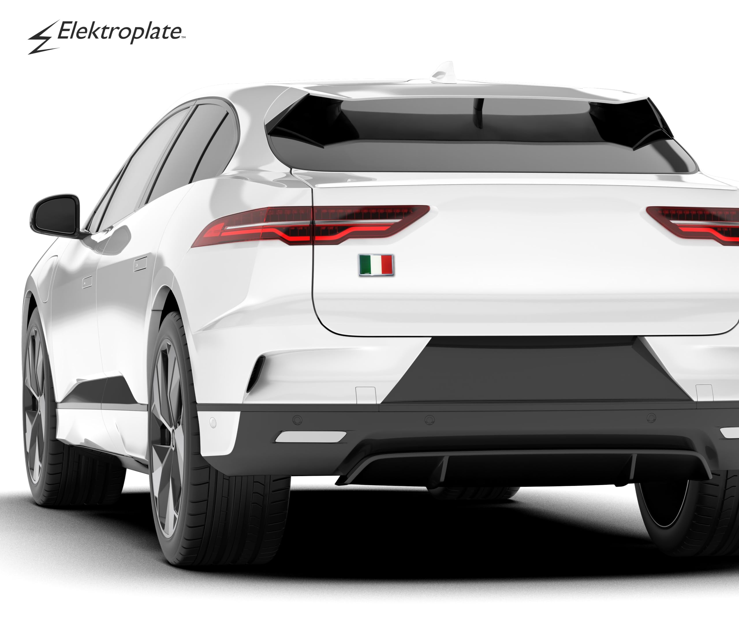 Elektroplate Premium Large Italian Flag All Metal Chrome Emblem For Suvs/Trucks | Universal Fit At 2.7' X 4.2' | Weatherproof