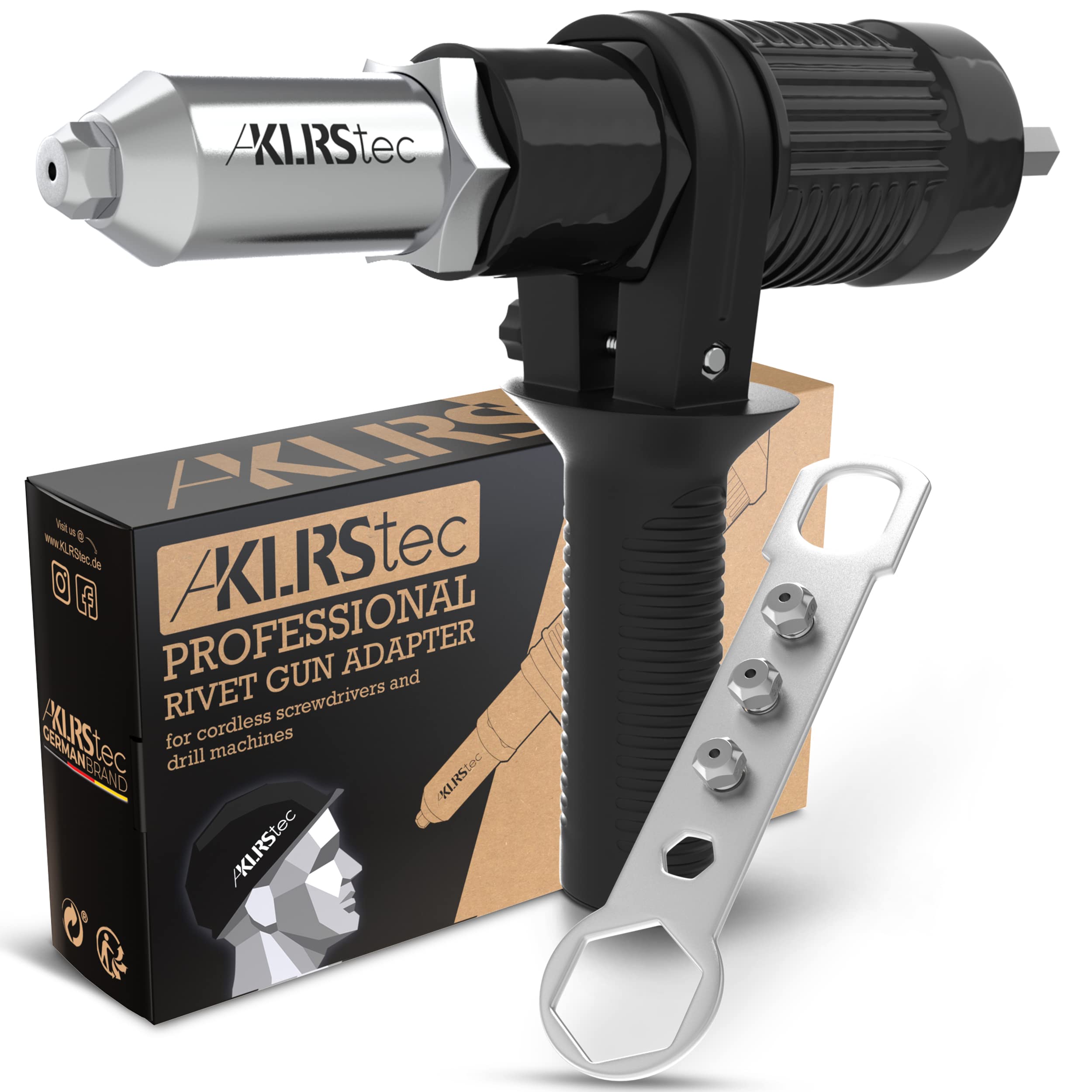 Klrstec Professional Rivet Gun Adapter - Rivet Attachment For Cordless Screwdrivers And Drills - Easy Processing For Pop Rivets