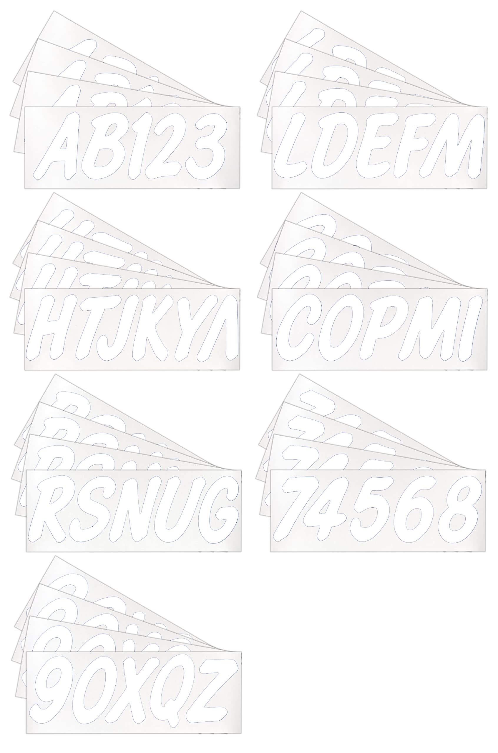 Hardline Products Series 400 Factory Matched 3-Inch Boat & Pwc Registration Number Kit, Solid White