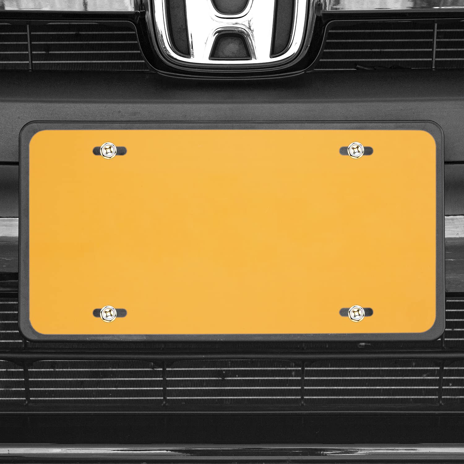 Custom License Plate For Front Of Car - Personalized Car Tags - 6” X 12” Universal Fit (Marigold)
