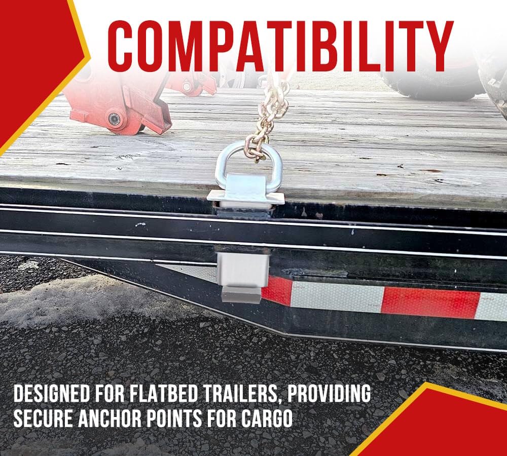 Mytee Products 2 Pack Heavy Duty Adjustable Trailer Stake Pocket W/Outward Protruding Design - 5/8 Inch Forged D Ring Load Limit